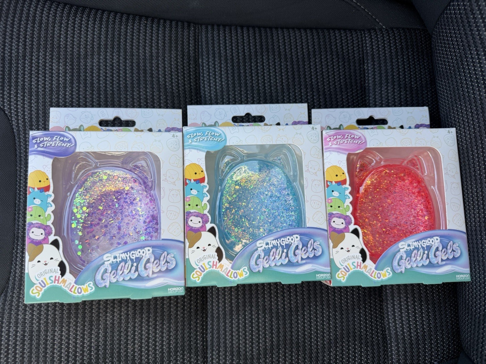 Set Of 3 Viral Squishmallows Gelli Gels Slow, Flow & Stretchy Squishy SLIMYGLOOP