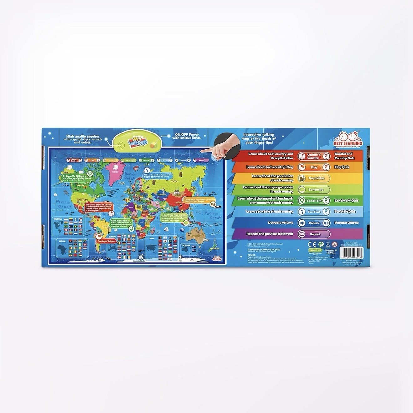 BEST LEARNING i-Poster My World – Interactive Talking World Map Kids Ages 5-12
