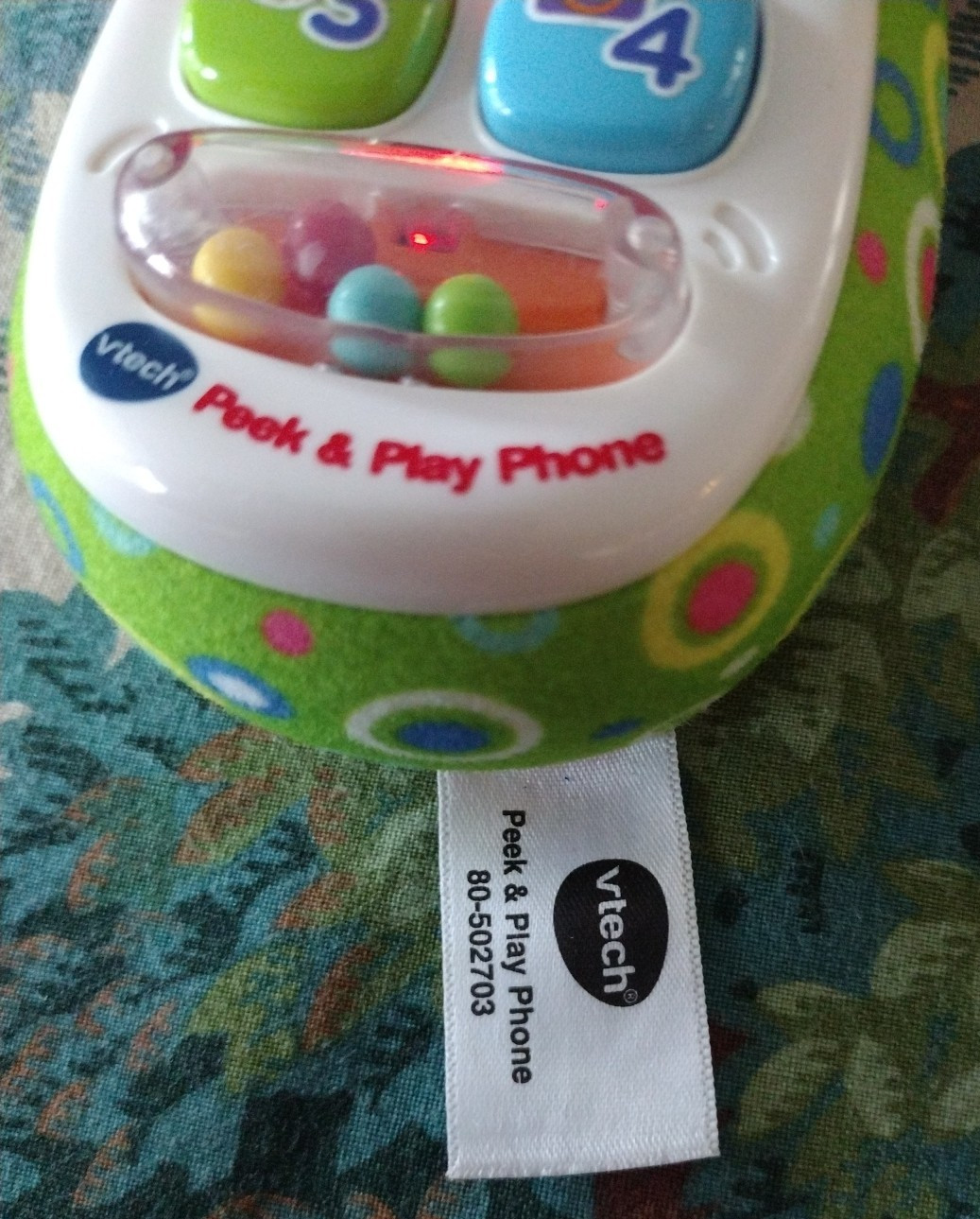 Vtech Peek and Play Phone (Blue/Green) Toy Teddy Bear Mirror Lights & Sounds