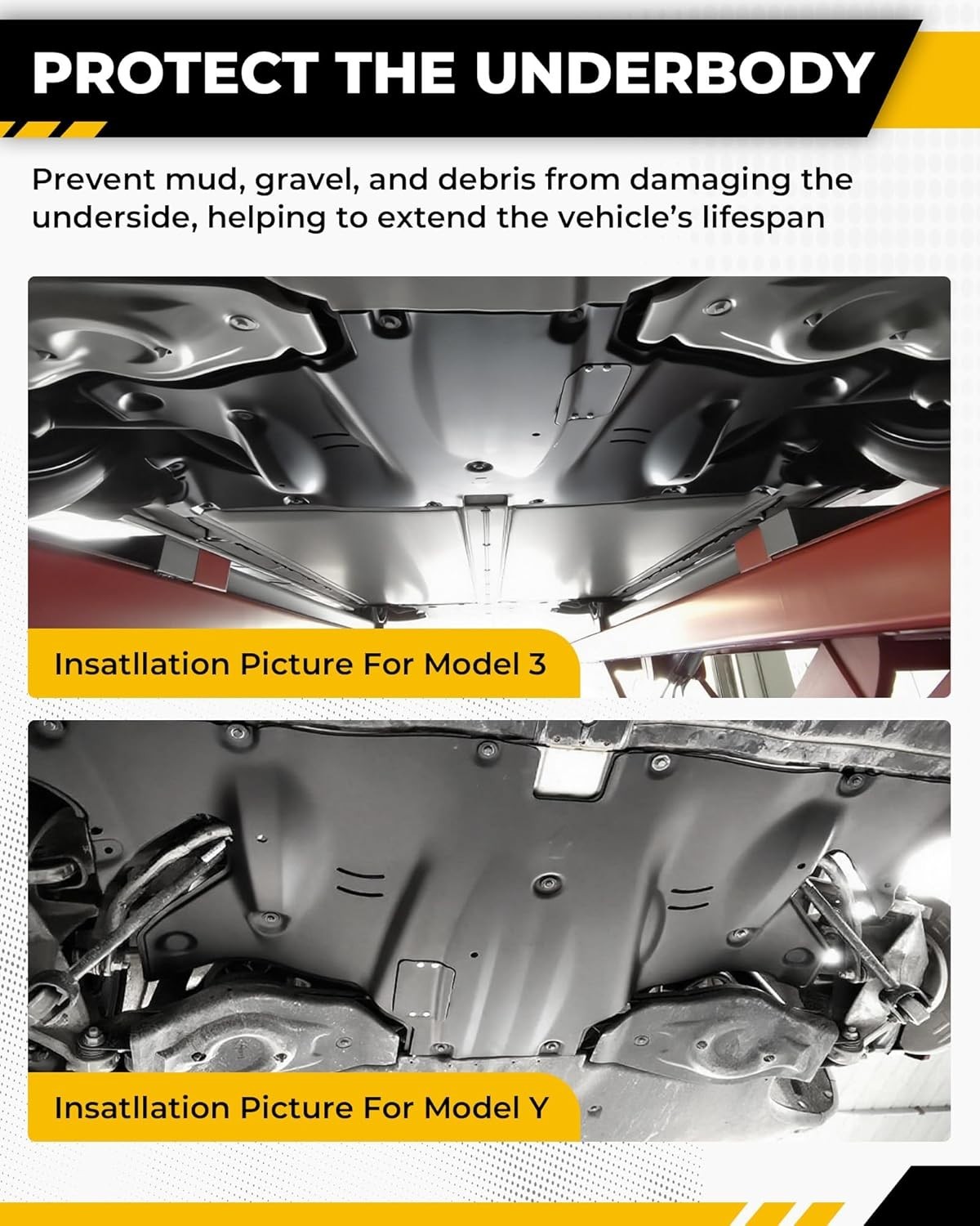NEW Rear Skid Plate Fits for Tesla Model 3 2017-2024 Tesla Model Y 2020-2024