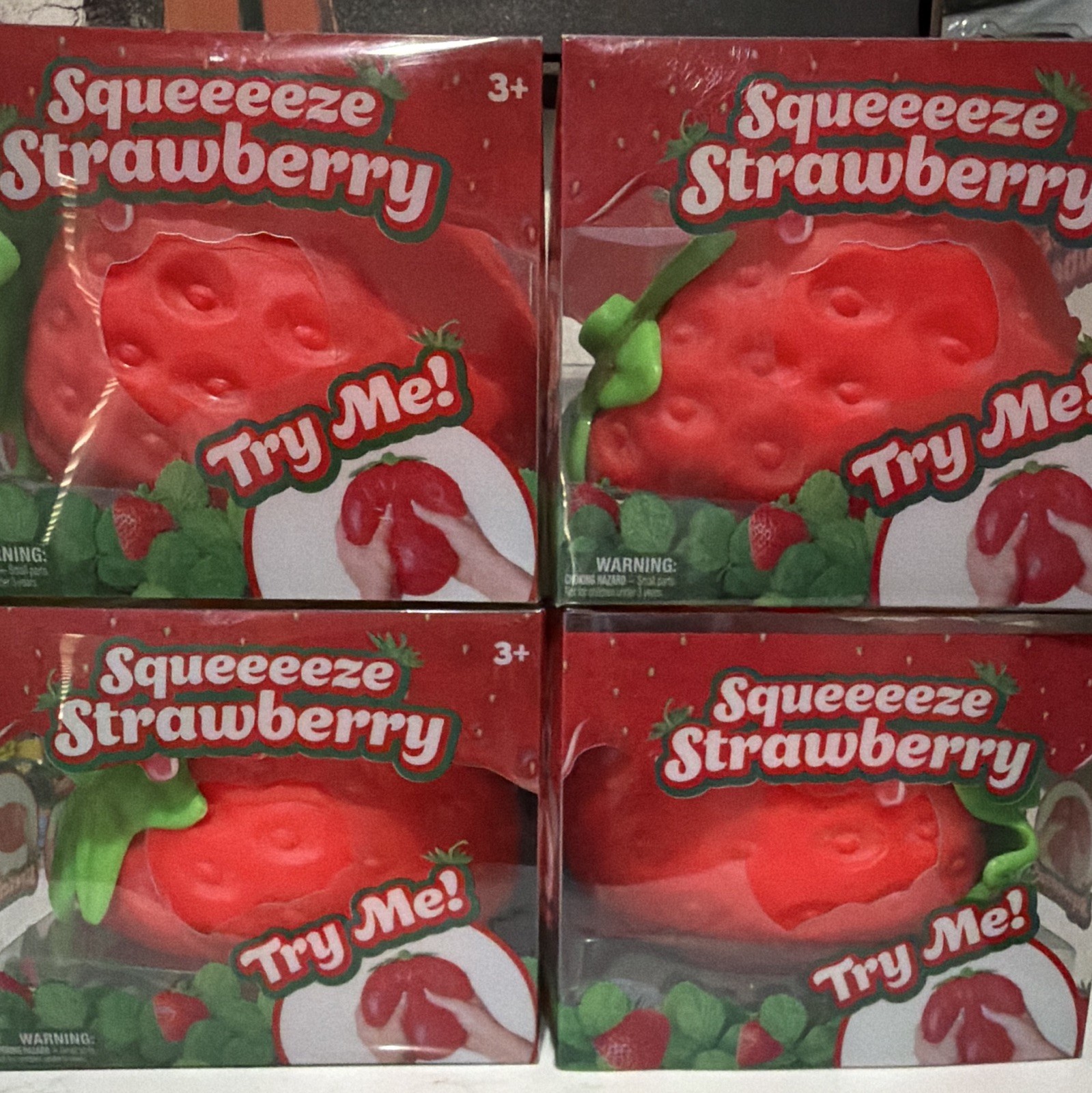 Sunny Days Squeeeeze Strawberry Squeeze Toy Ages 3+ MPN 470551-Lot 4