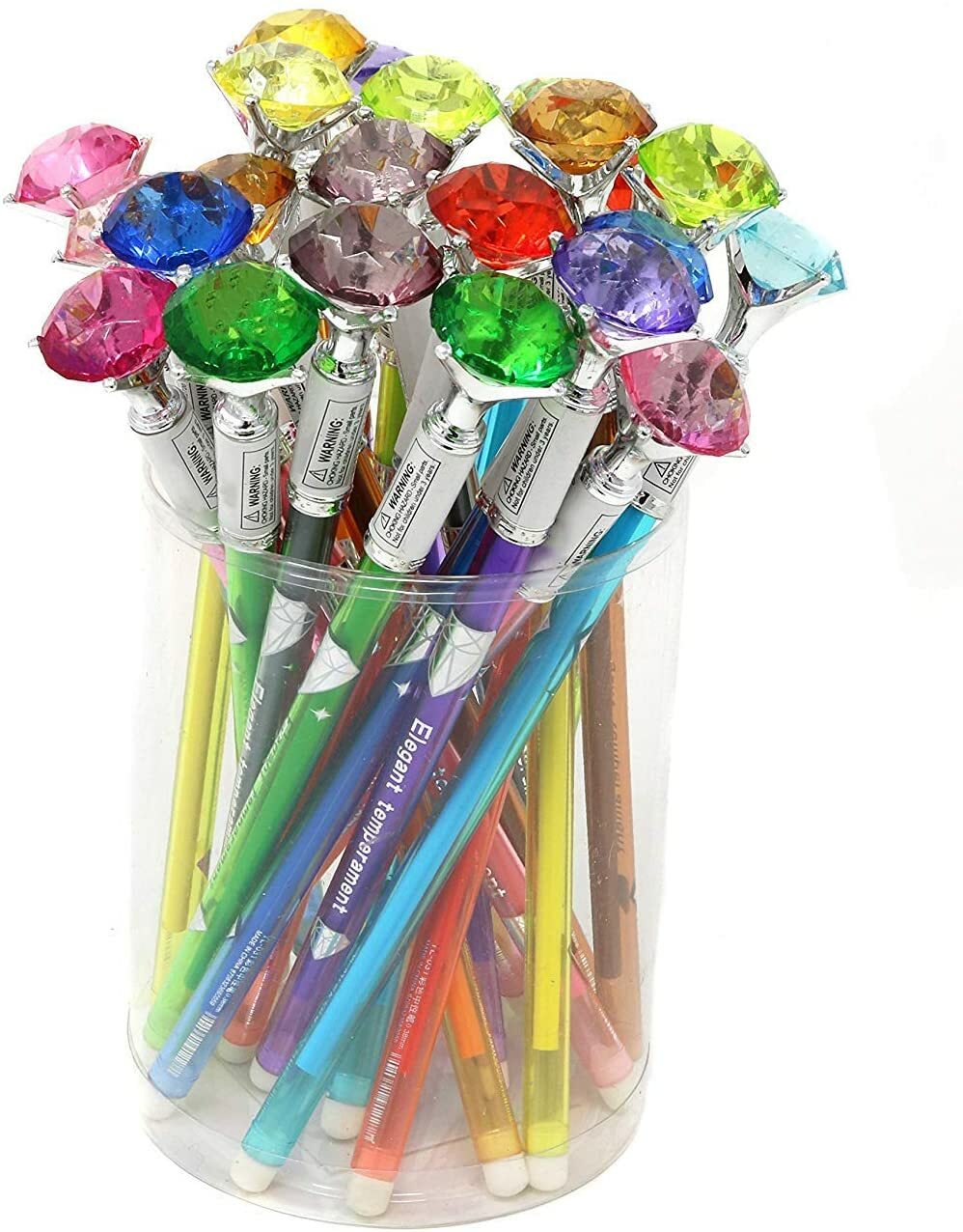 Diamond Shaped Ink Gel Pen (24 Pack) 7″. Multi Color Inks