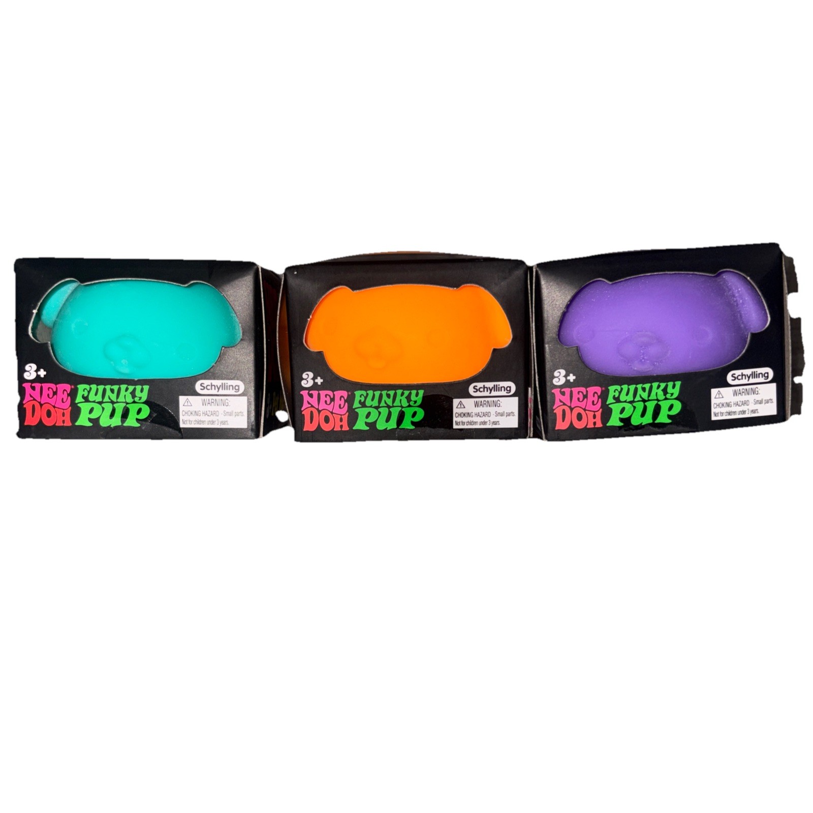 Lot Of 3 NEEDOH Funky Pup – Blue, Orange, Purple NEW!! RARE!! Sensory Squeeze!!