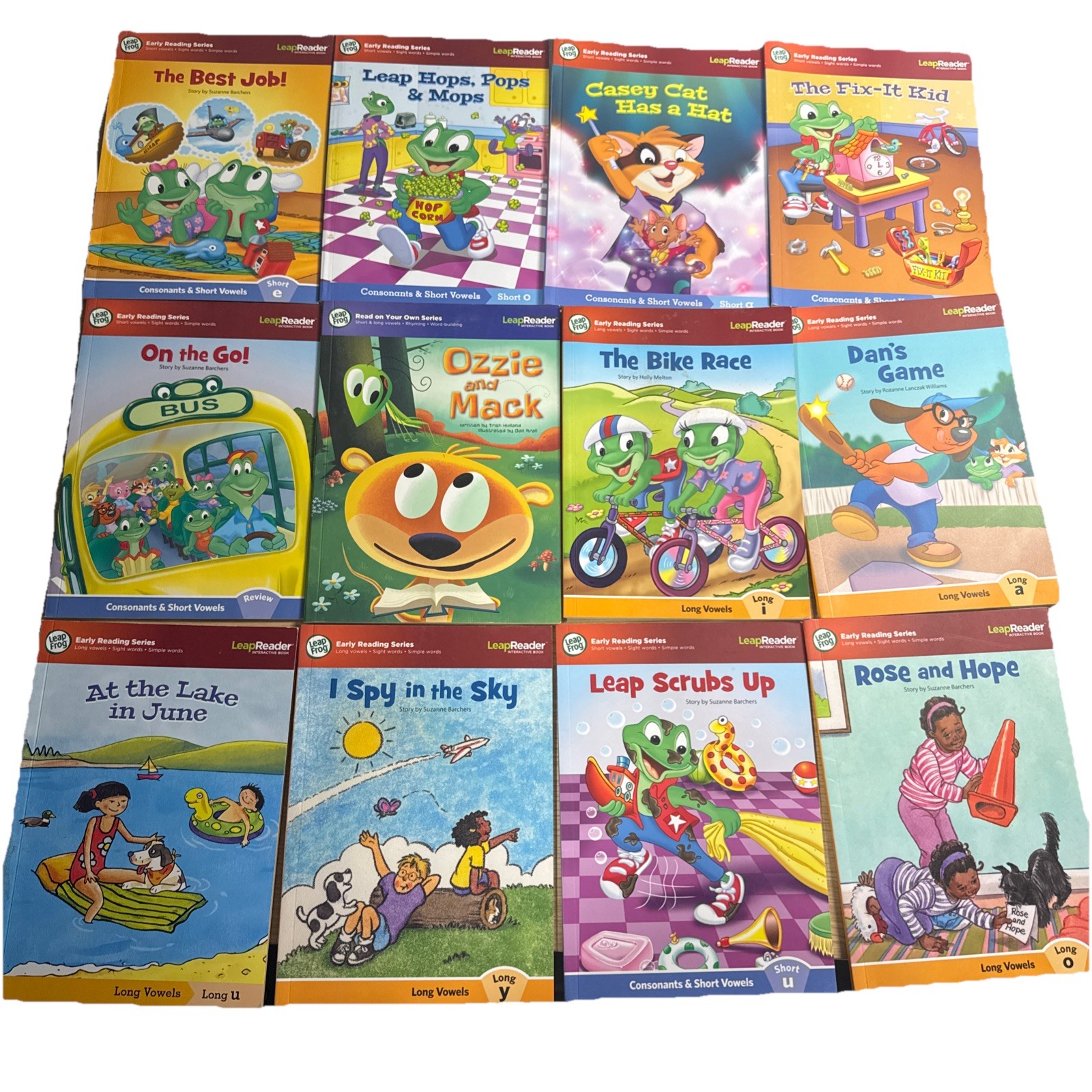 Lot of 12 Leap Frog Early Reading Series Leap Reader Interactive Books
