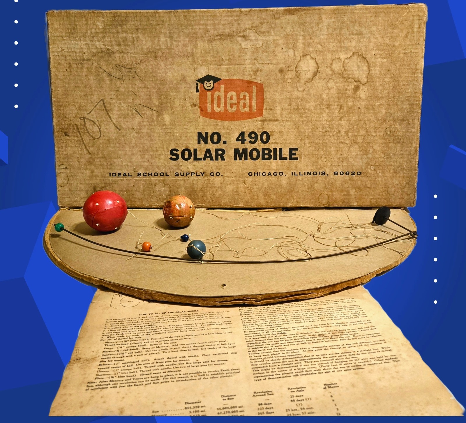 Vintage Ideal No. 490 Solar Mobile Kit Science Education Space Toy 1960s Chicago