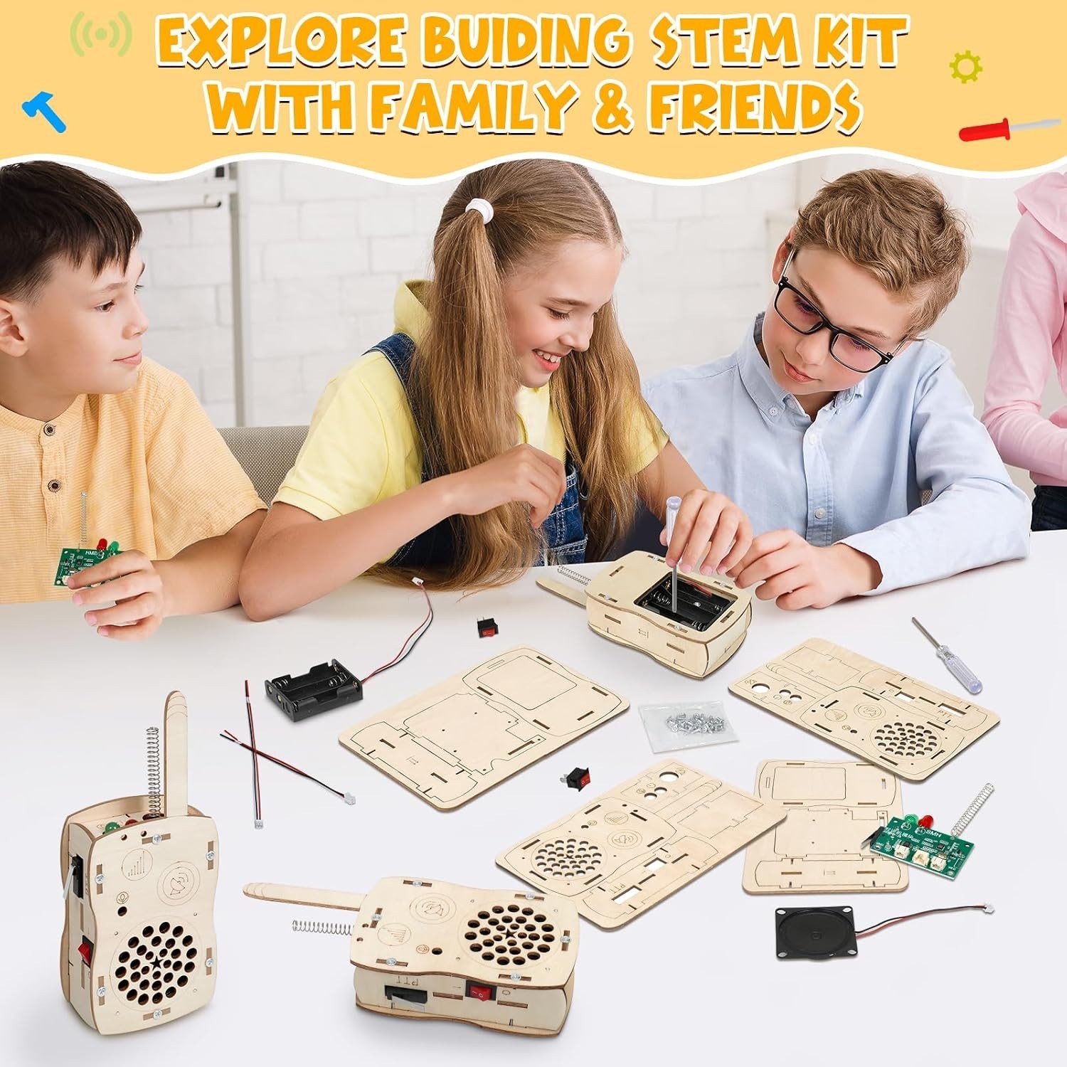 Stem Projects Walkie Talkies Toys for Boys Age 8-12 12-14 Science Kit Building O