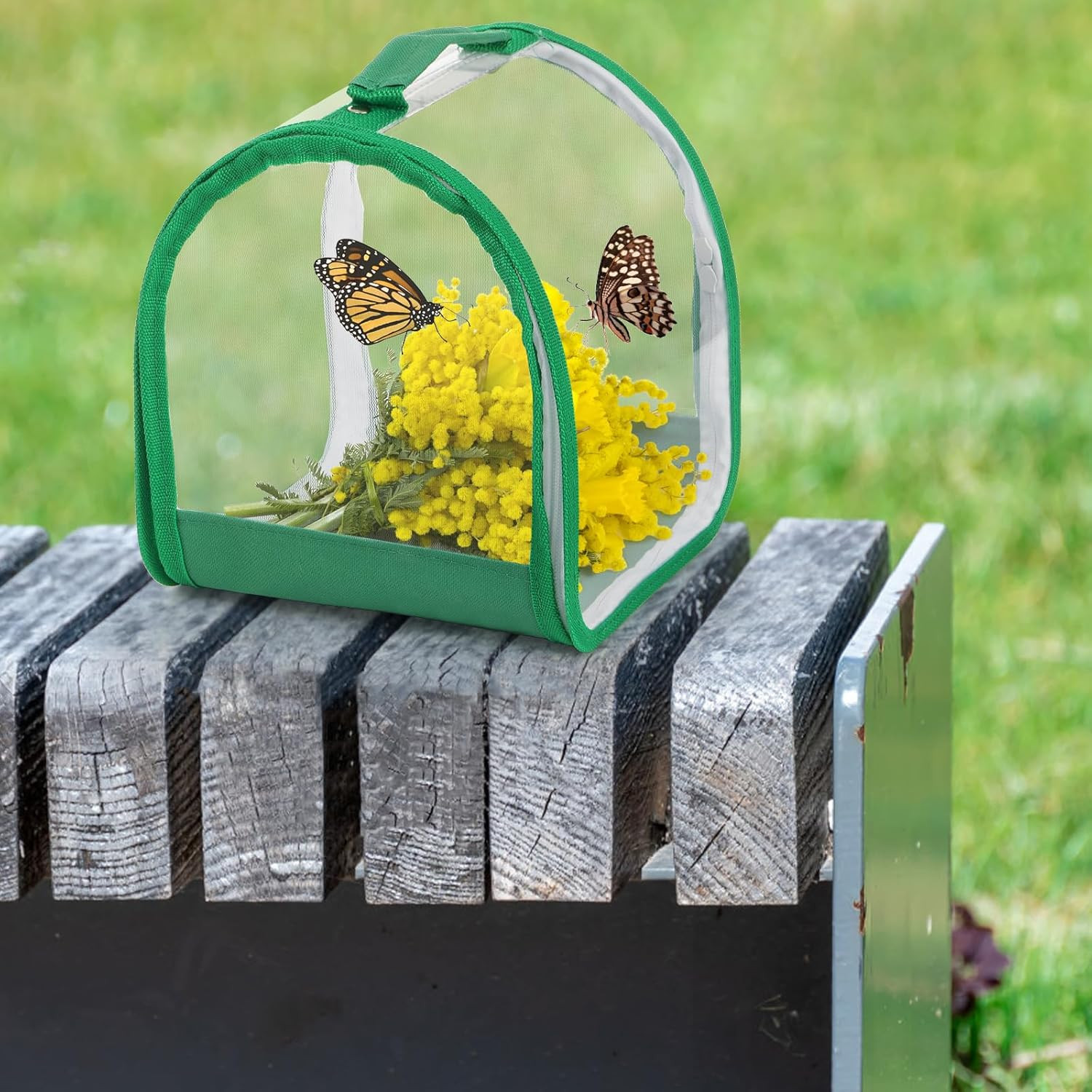 2 Pack Monarch Butterfly Habitat, 8″ Small Collapsible Insect Mesh Cage Terrariu