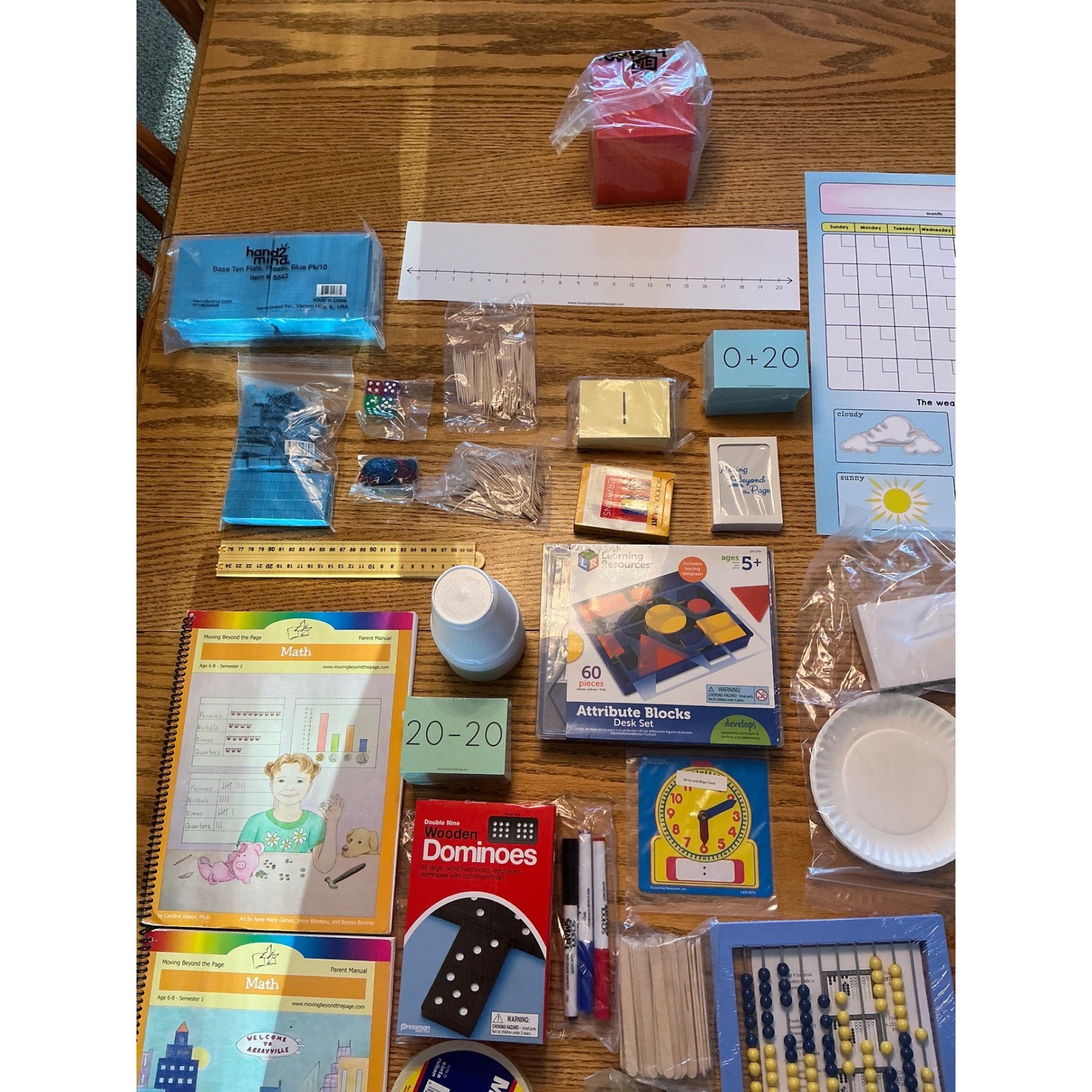 Moving Beyond the Page Math Age 6-8 Semester 1 & 2 Manuals & Manipulatives Kit