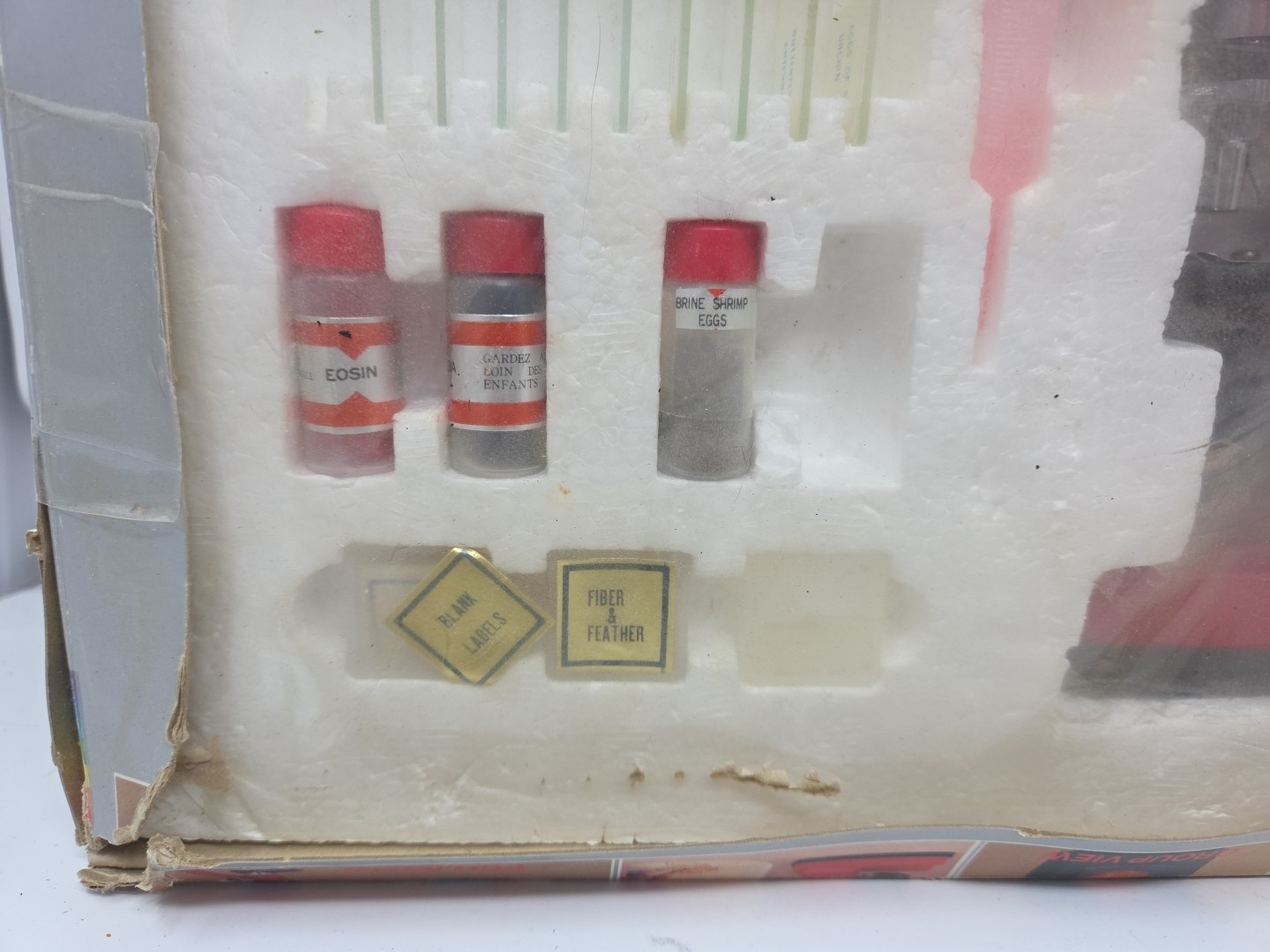 Vintage Tasco 46 Piece Science Kit 5-Way Microscope Kit 50X-1200X 30 slides 1985