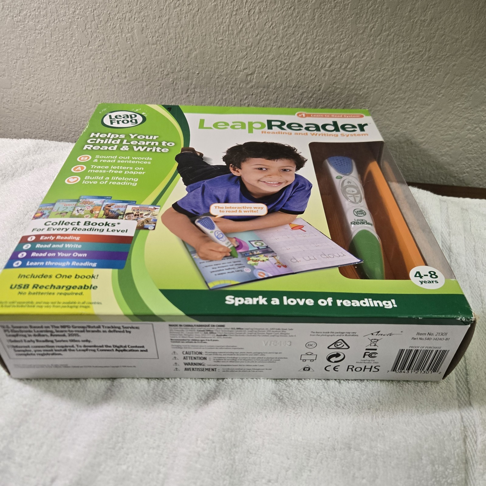 NEW LEAPFROG LEAP FROG READER USB Reachargeable READING WRITING SYSTEM PEN GREEN