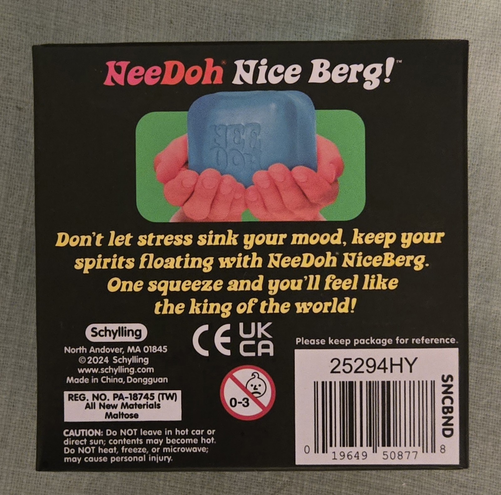 Authentic NeeDoh Nice Berg Blue XL Giant Nee Doh Niceberg Solid Squish Cube