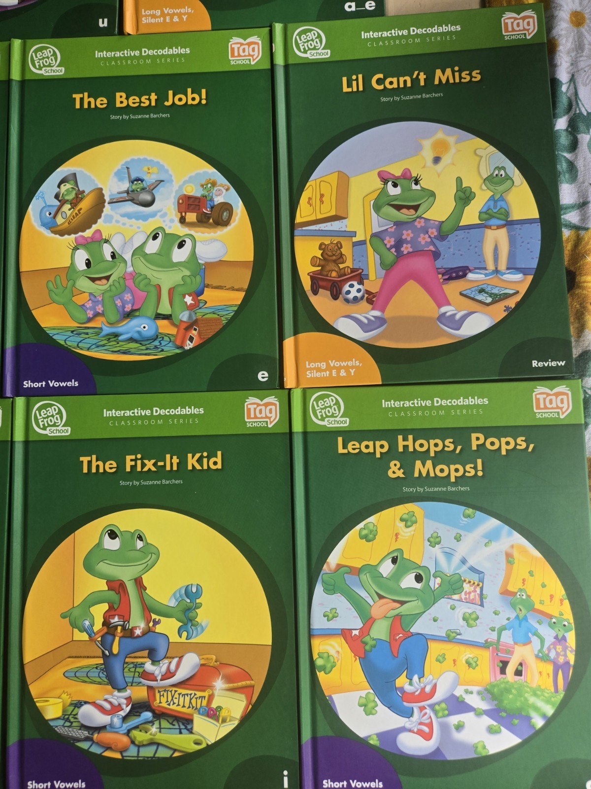 LeapFrog Tag LeapReader Book Lot 13 Short & Long Vowel Phonics Hardcover Paper