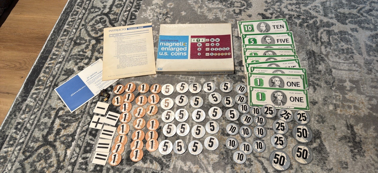 1967 Vintage Instructo Magnetic Enlarged US Coins