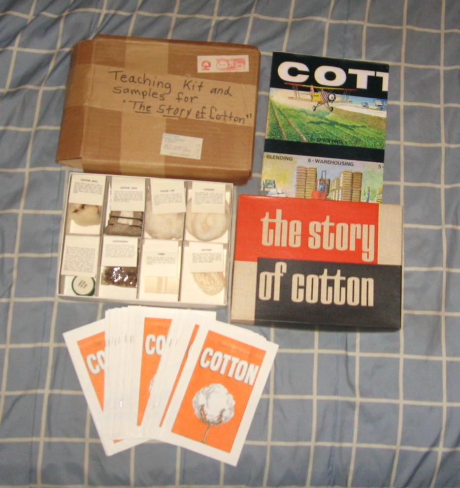 Rare Vintage 1960s THE STORY OF COTTON Council Educational Teaching Kit Orig Box
