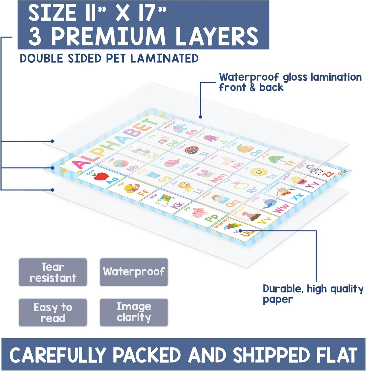 18 Laminated Educational Posters for Toddlers, Preschool Posters for Classroom,