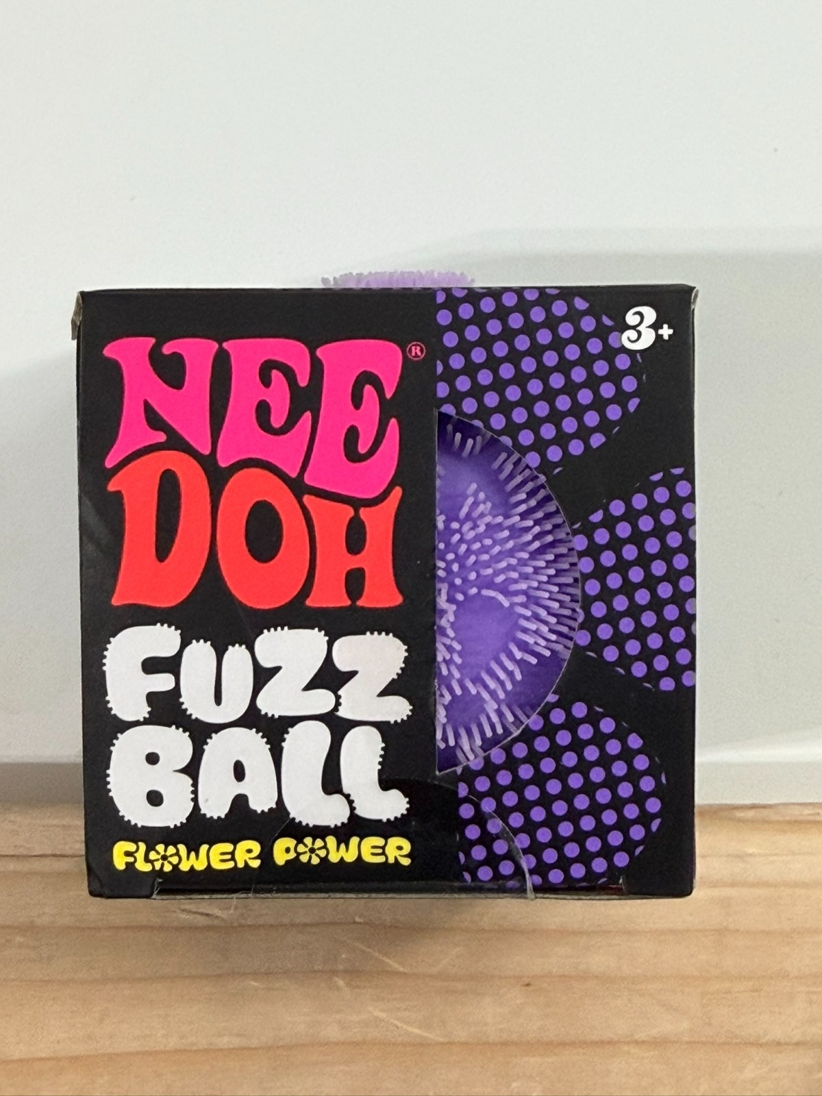 PURPLE Needoh FUZZ BALL Flower Power Nee Doh Squish Stress Ball NEE-DOH Fuzzball