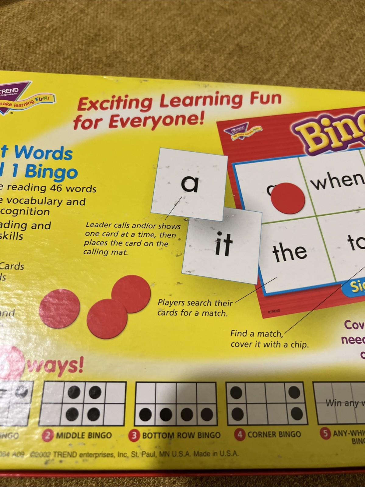 Vocabulary Spelling Bingo Sight Words Level 1 Game Exciting Way to Learn Free🎁
