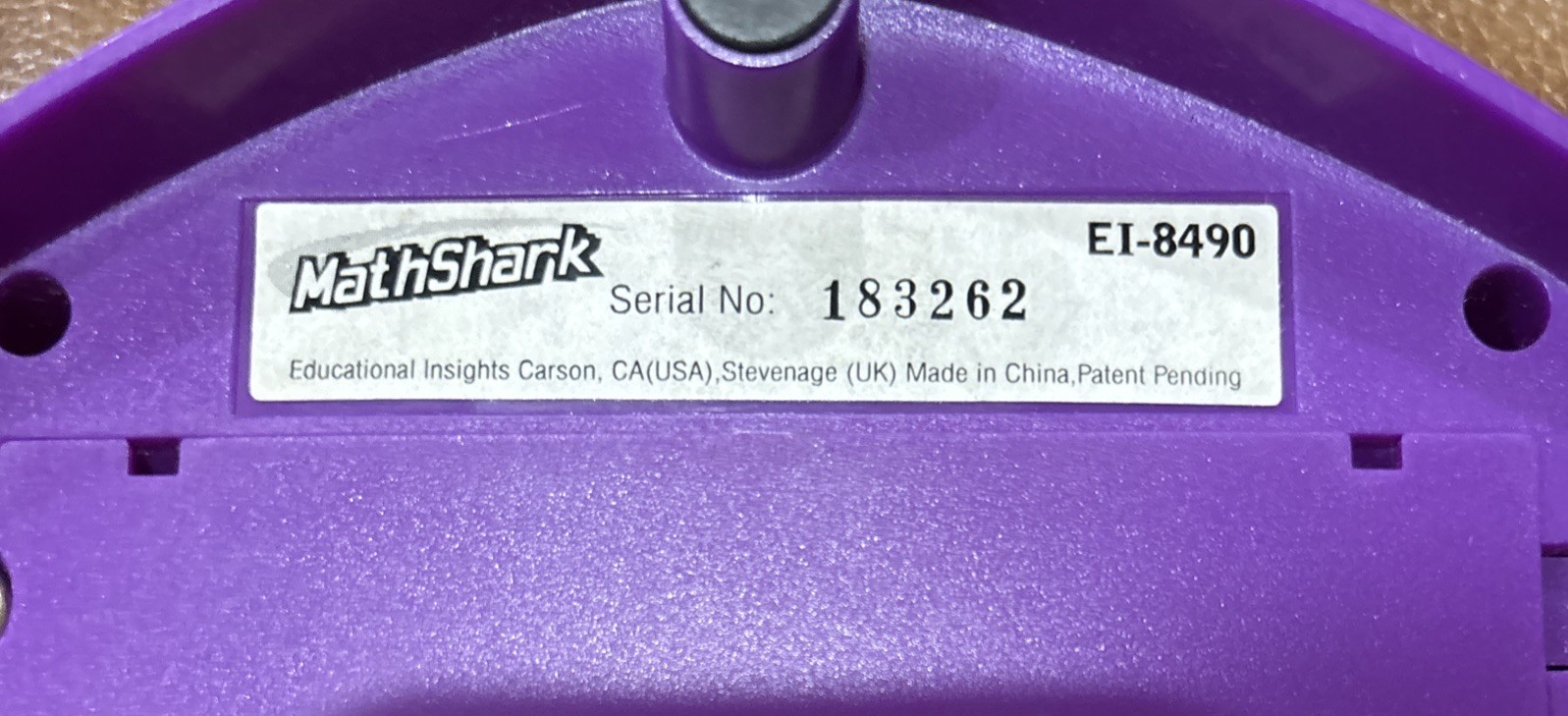 TESTED Math Shark Electronic Handheld Educational Learning System EI-8490 Purple