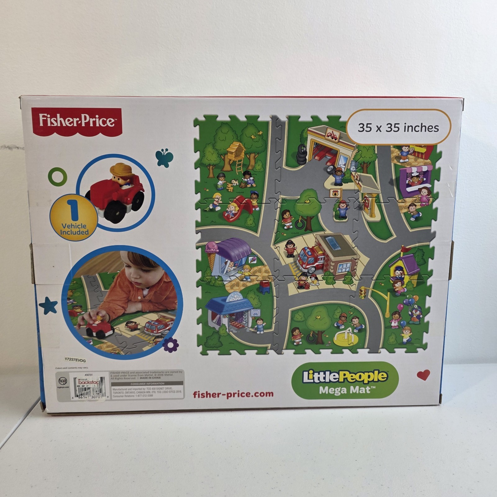 Fisher-Price Little People Mega mat (35″ x 35″) 9 Foam Tiles w/ 1 Vehicle NEW