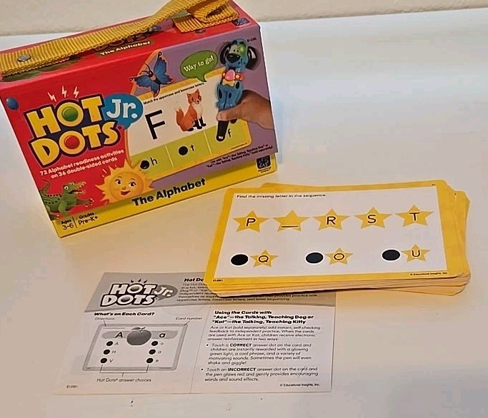 Educational Insights Hot dots Jr Lot Complete. Pre-K Math Shapes Phonics Colors