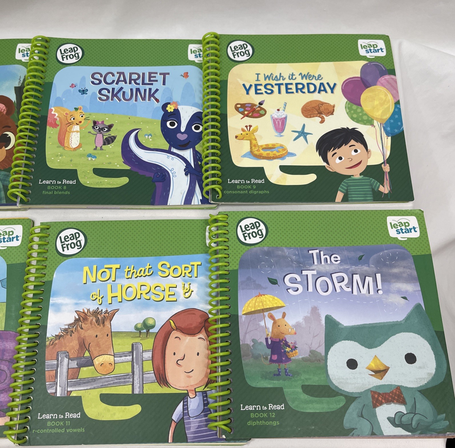 Lot Of 6 Leap Frog Leap Start SPIRAL Learning BOOKS-Learn to Read #7-12
