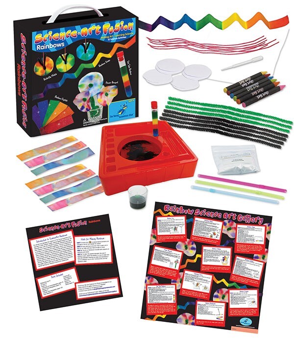 Young Scientists Club WH-925-1164 Science Art Fusion Rainbows Kit 10 Experiments