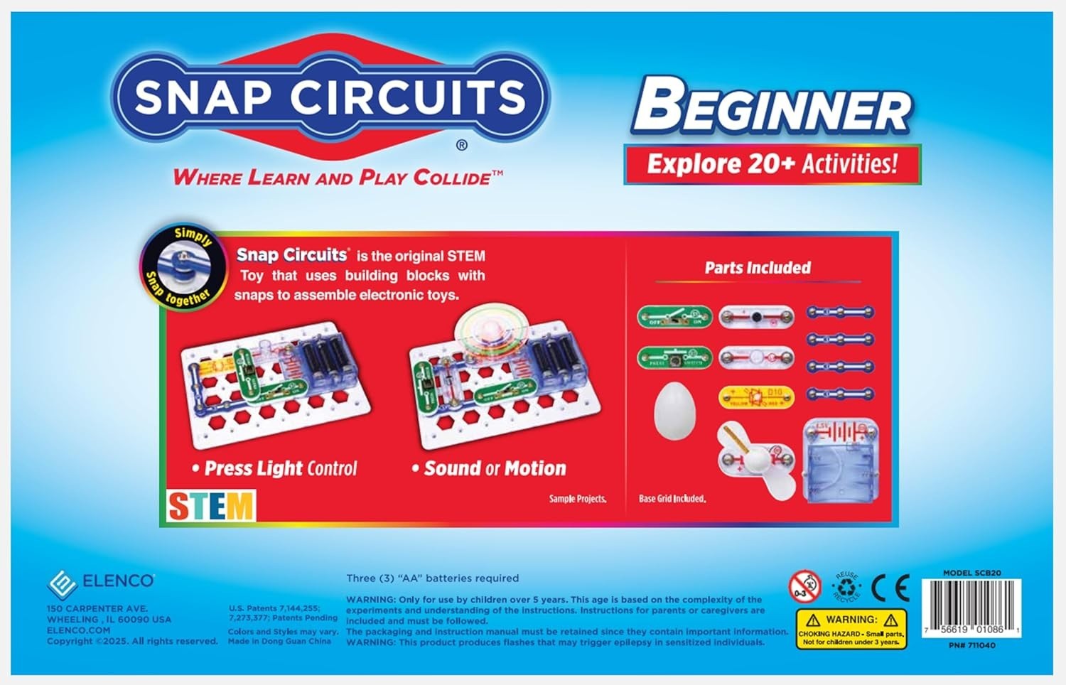 Beginner, Electronics Exploration Kit, Stem Kit for Ages 5-9 SCB-20