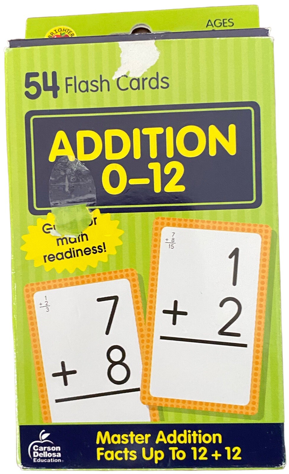 Carson Dellosa 3-Pack Math Flash Cards for Kids Ages 4-8, Addition Subtraction