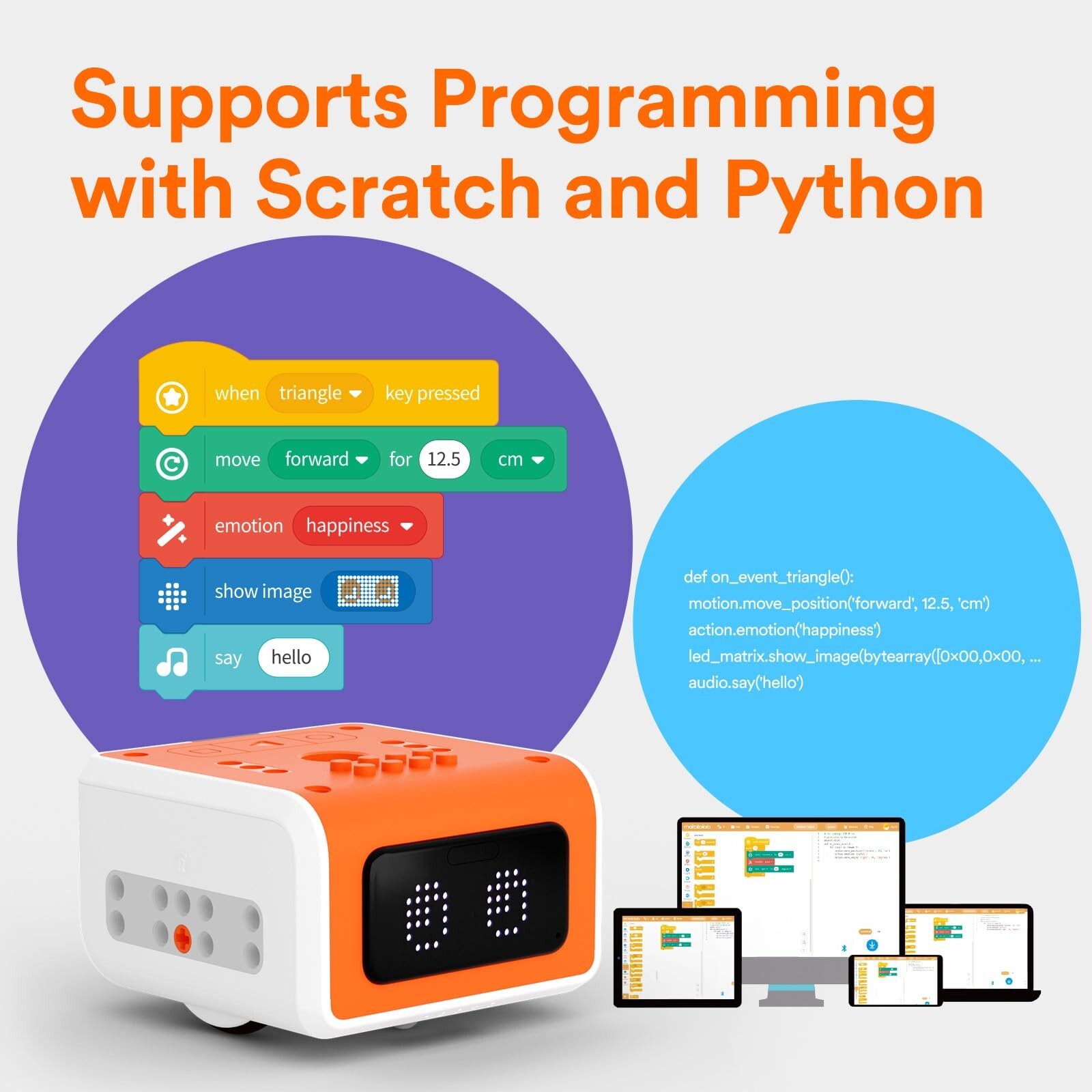 VinciBot Coding Robot for Kids 8-12, STEM Educational Toy, Scratch&Python Pro…