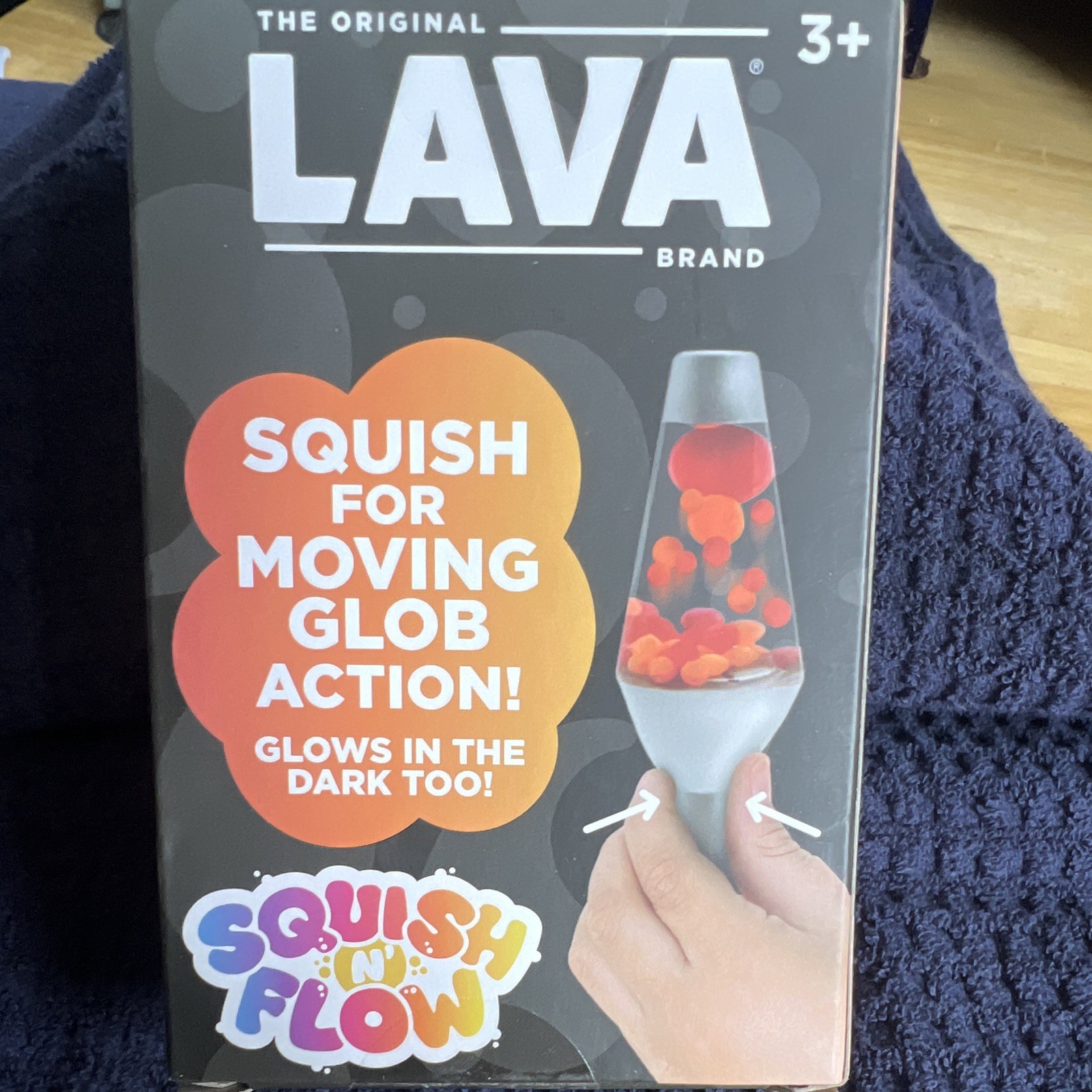 LAVA Squish ‘n’ Flow Glow in the Dark Squeeze Toy Silver/Red/Orange 2024