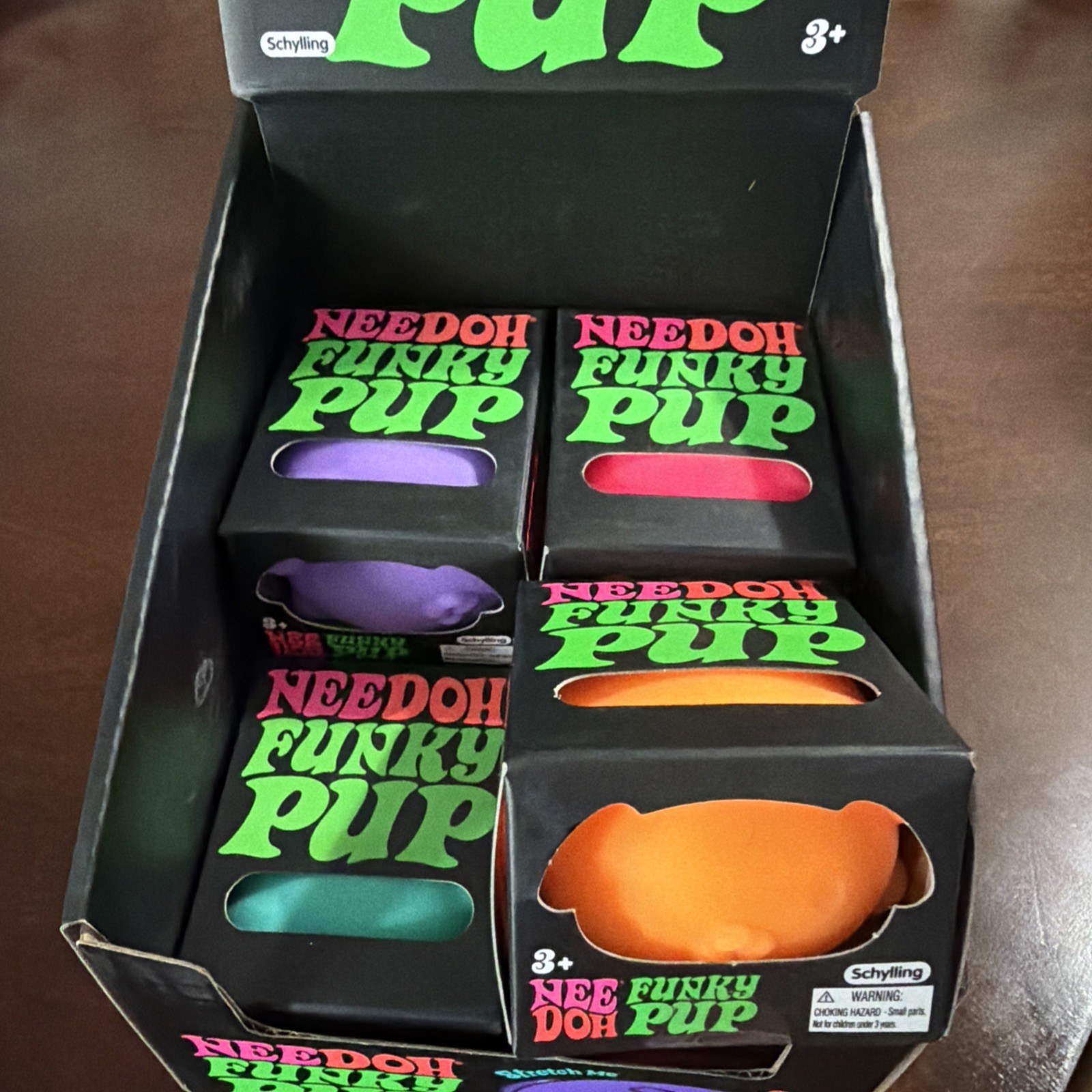 Schylling NeeDoh Funky Pup – Lot of 7 100% Authentic. Purple , Teal, Pink,Orange