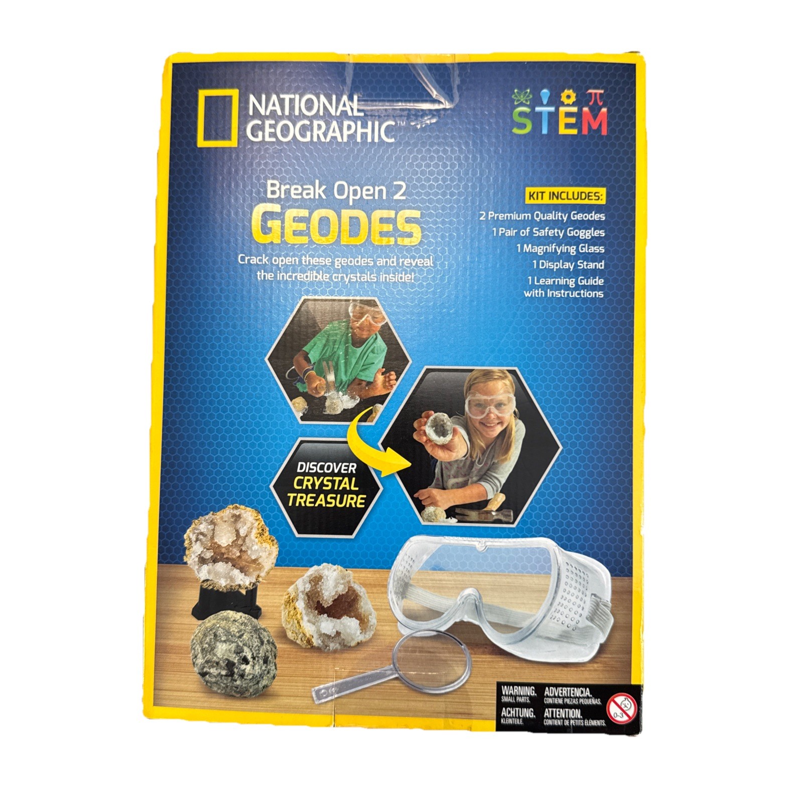 National Geographic Break Open 2 Geodes Stem Kit with Safety Goggles Pack of 2