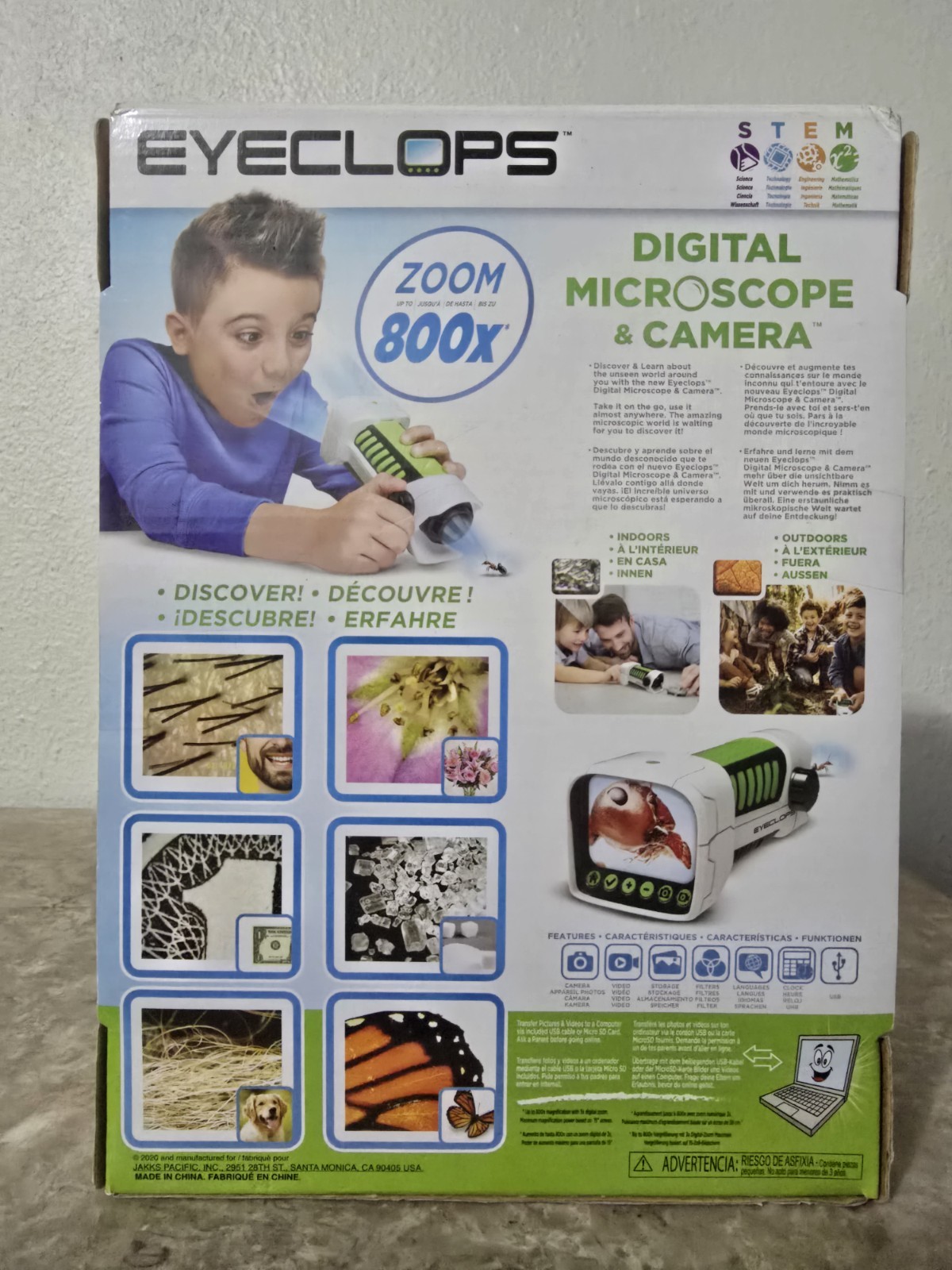 Jakks EYECLOPS Digital Microscope & Camera with Built in Color Screen 800X Zoom