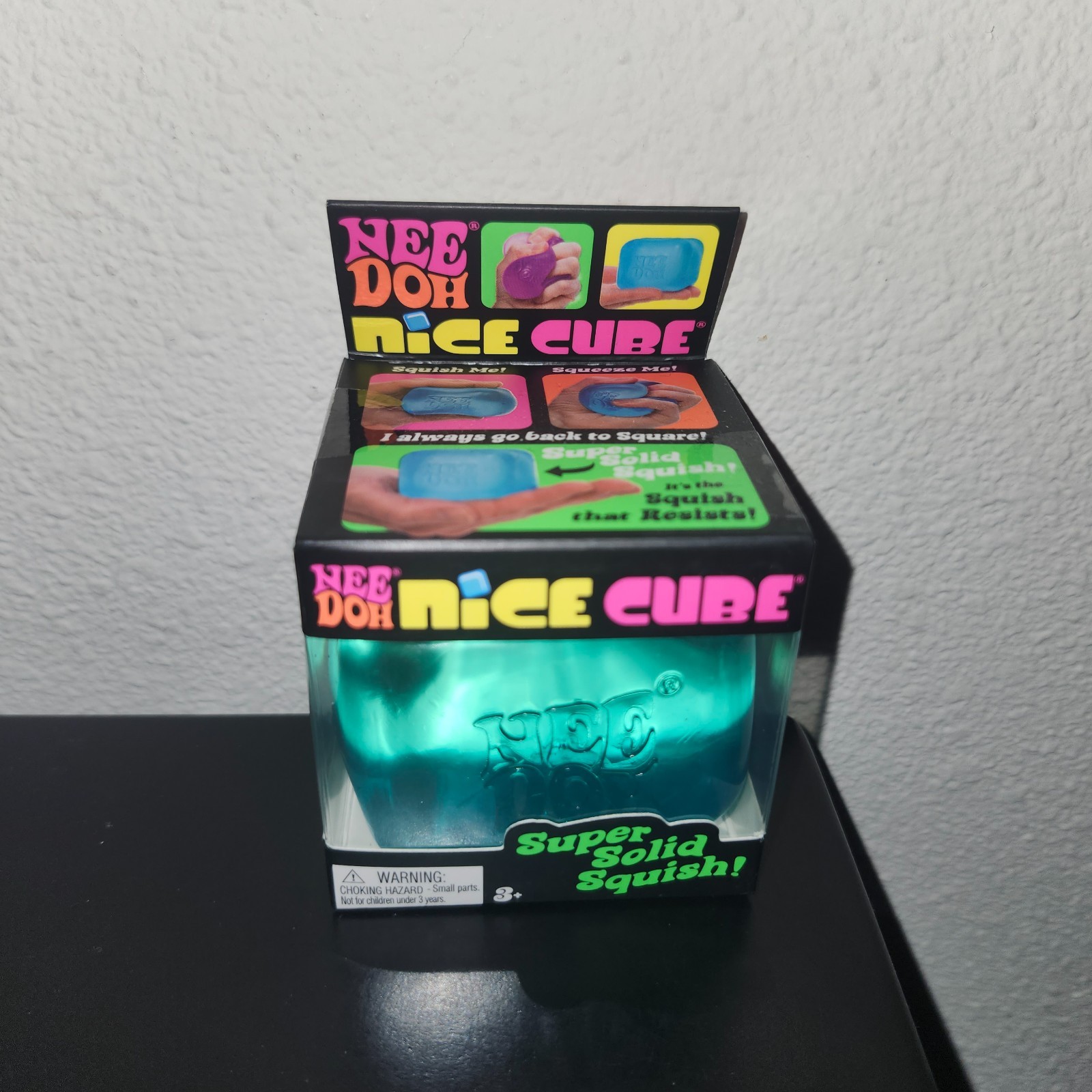 Schylling NeeDoh Nice Cube Super Solid Squish Blue Toy, FAST SHIPPING!