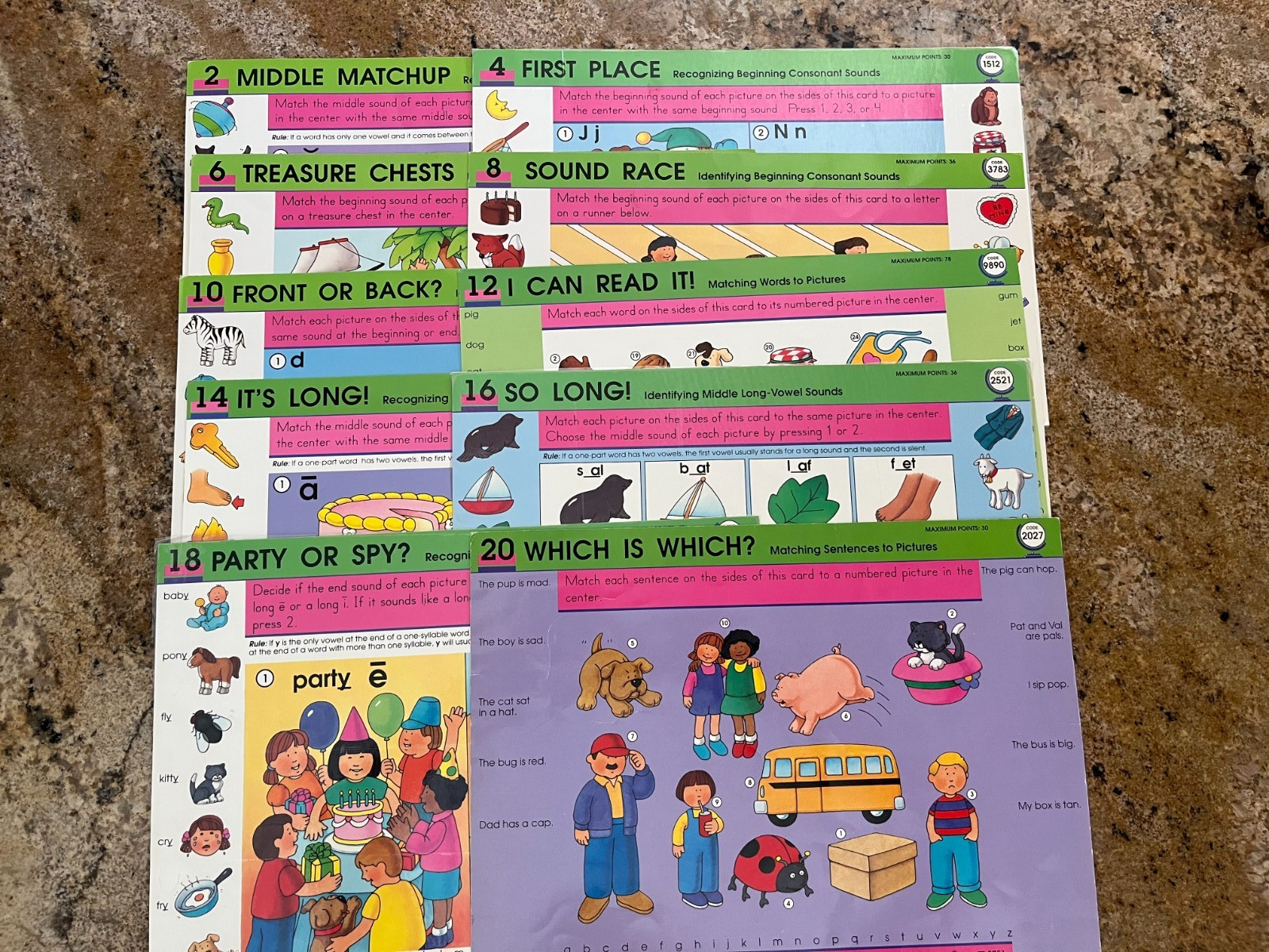 GeoSafari Electronic Learning Game Cards Lot of 4 Phonics Reading Eye Clue More
