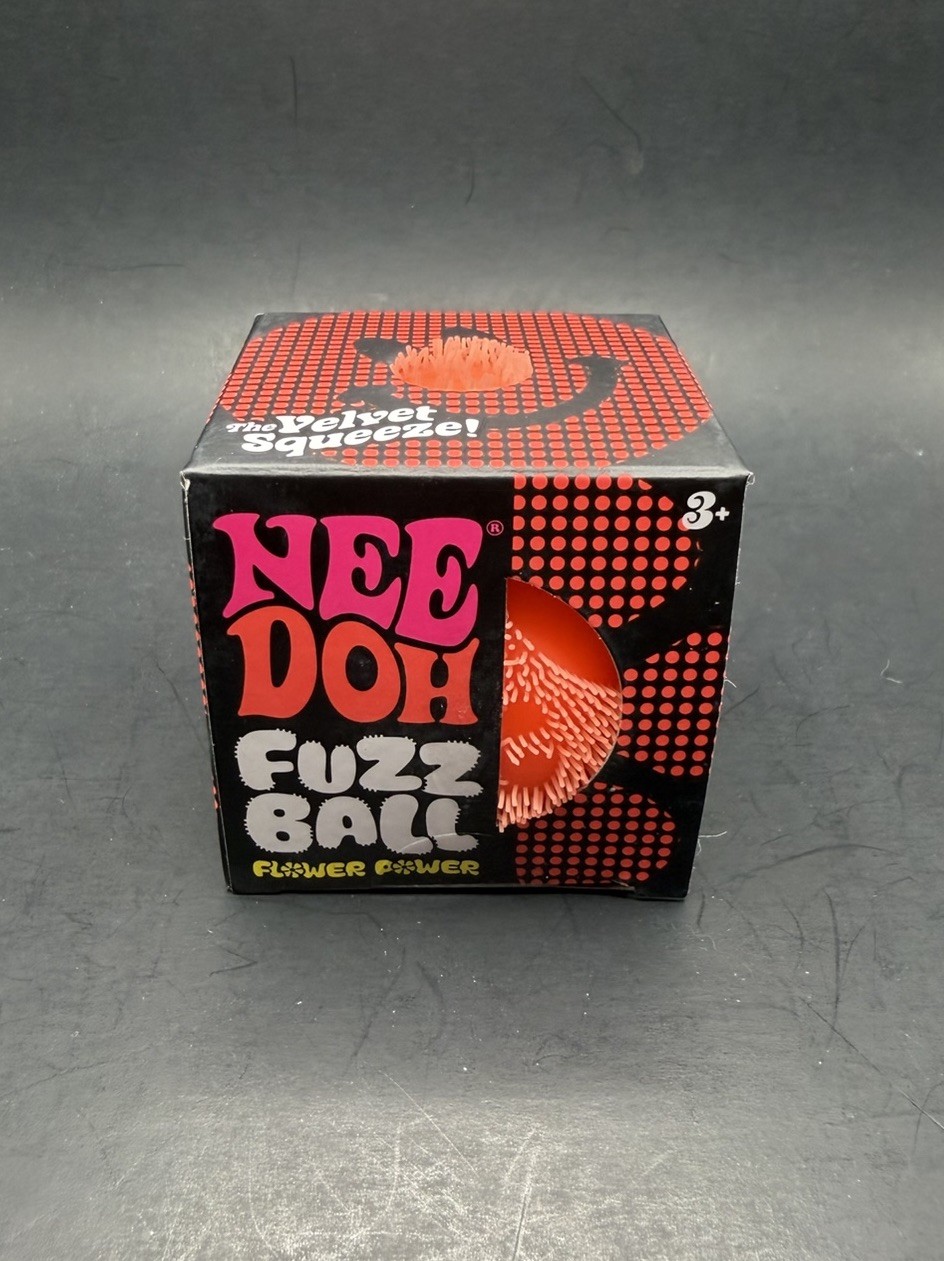 Authentic SCHYLLING Needoh Orange Flower Power Fuzzball Squishy Sensory Fidget
