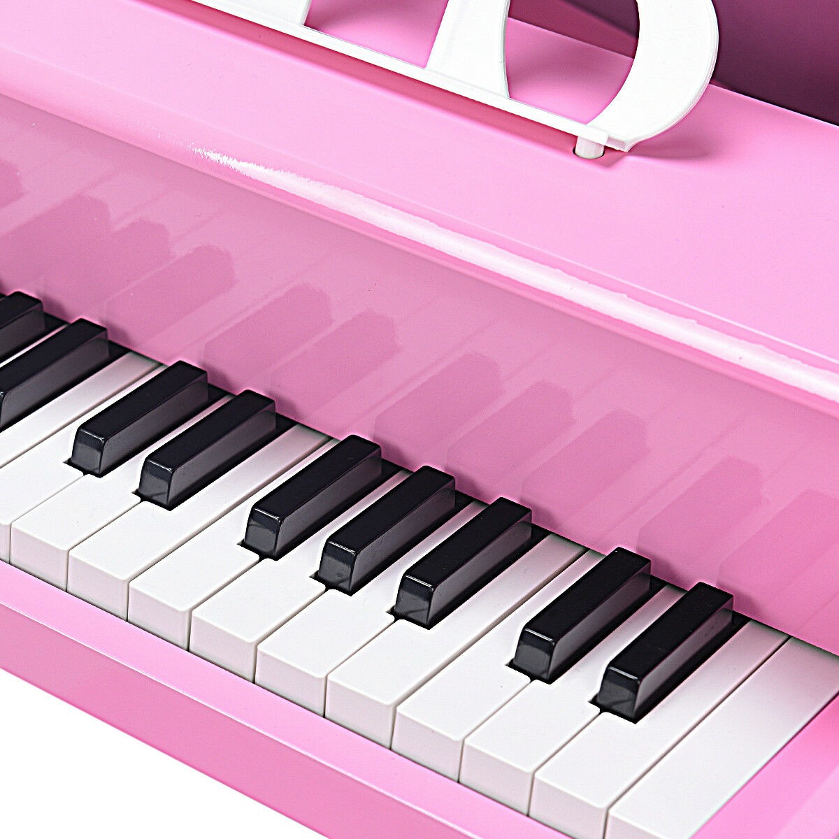Children Keyboard 30-key Toy Beginner Baby Piano w/ Bench Wood Pink Perfect Gift