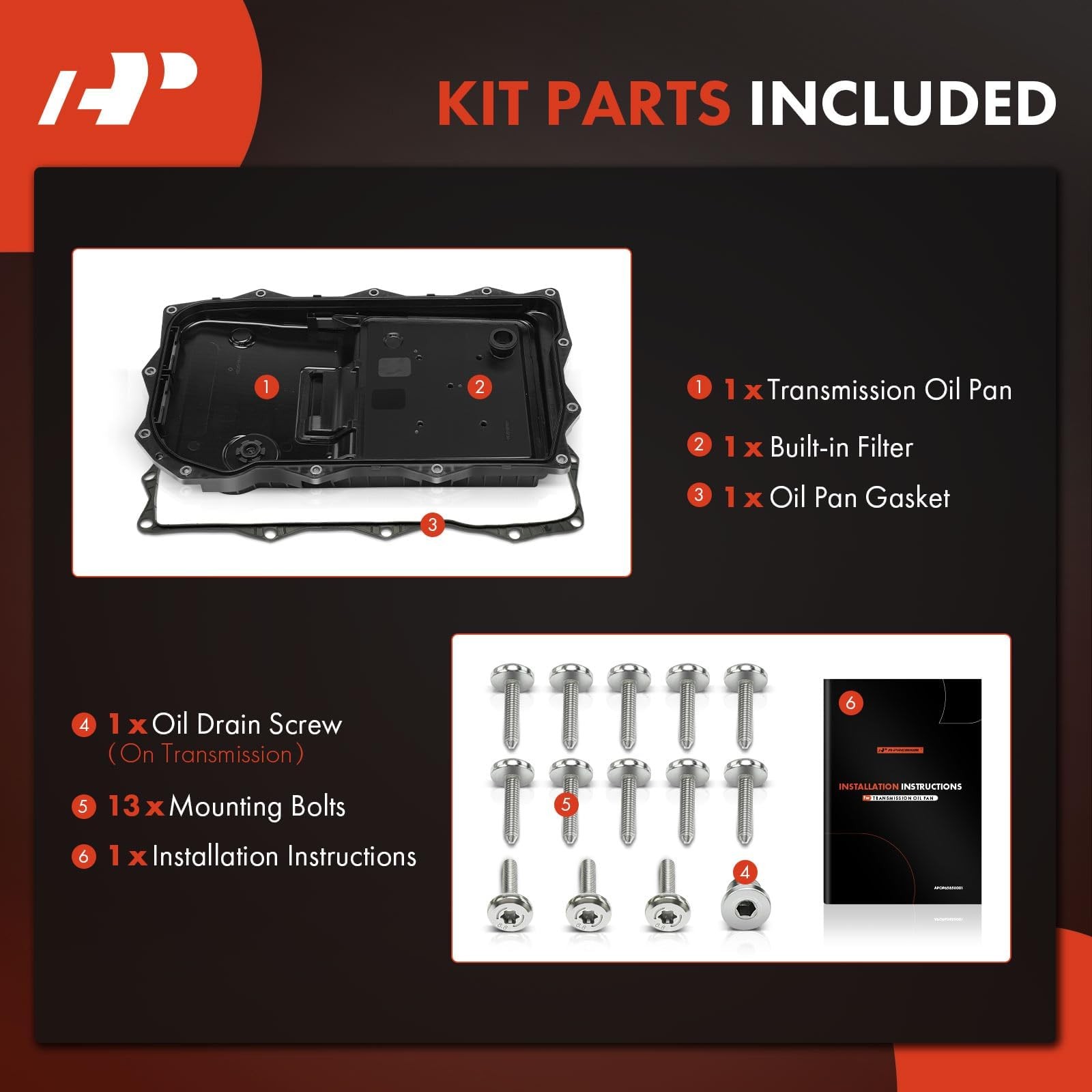 A-Premium Transmission Oil Pan with Gasket & Drain Plug Compatible Ram…