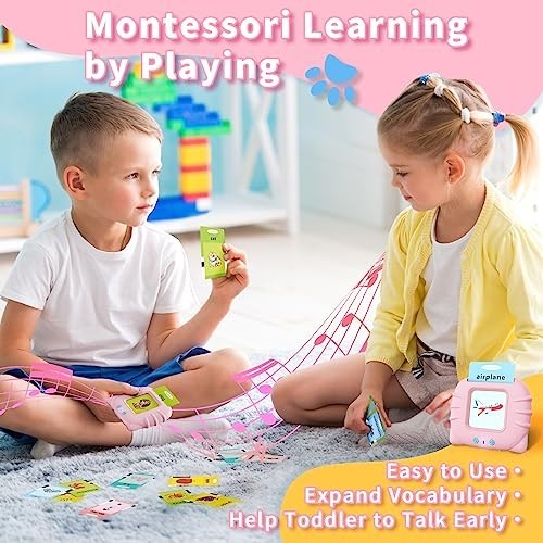 Talking Flash Cards Toddler Toys, Montessori Learning, Autism Sensory, 248 Words