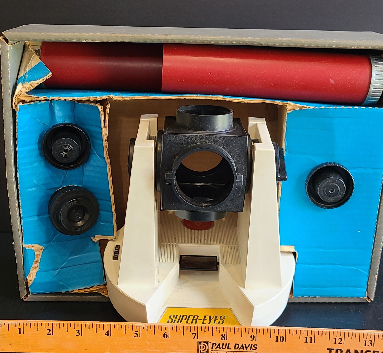 MATTEL SUPER EYES 80 POWER MICROSCOPE SET VINTAGE 1968 W/ Box New Opened Box