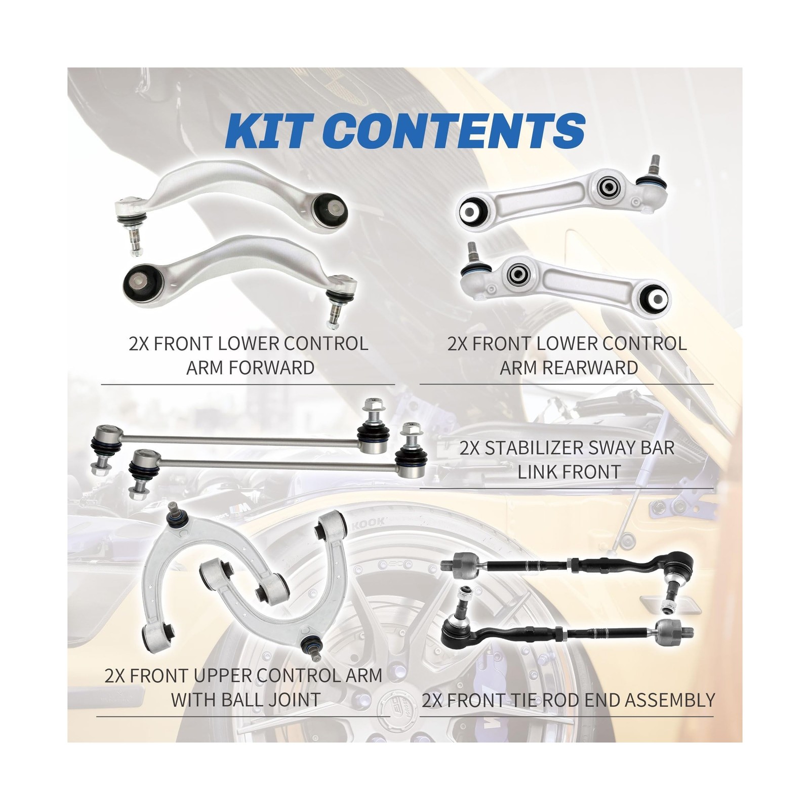 Suspension Control Arm Kit Compatible with BMW 5 6 Series F06 F10 F11 F12 F13…