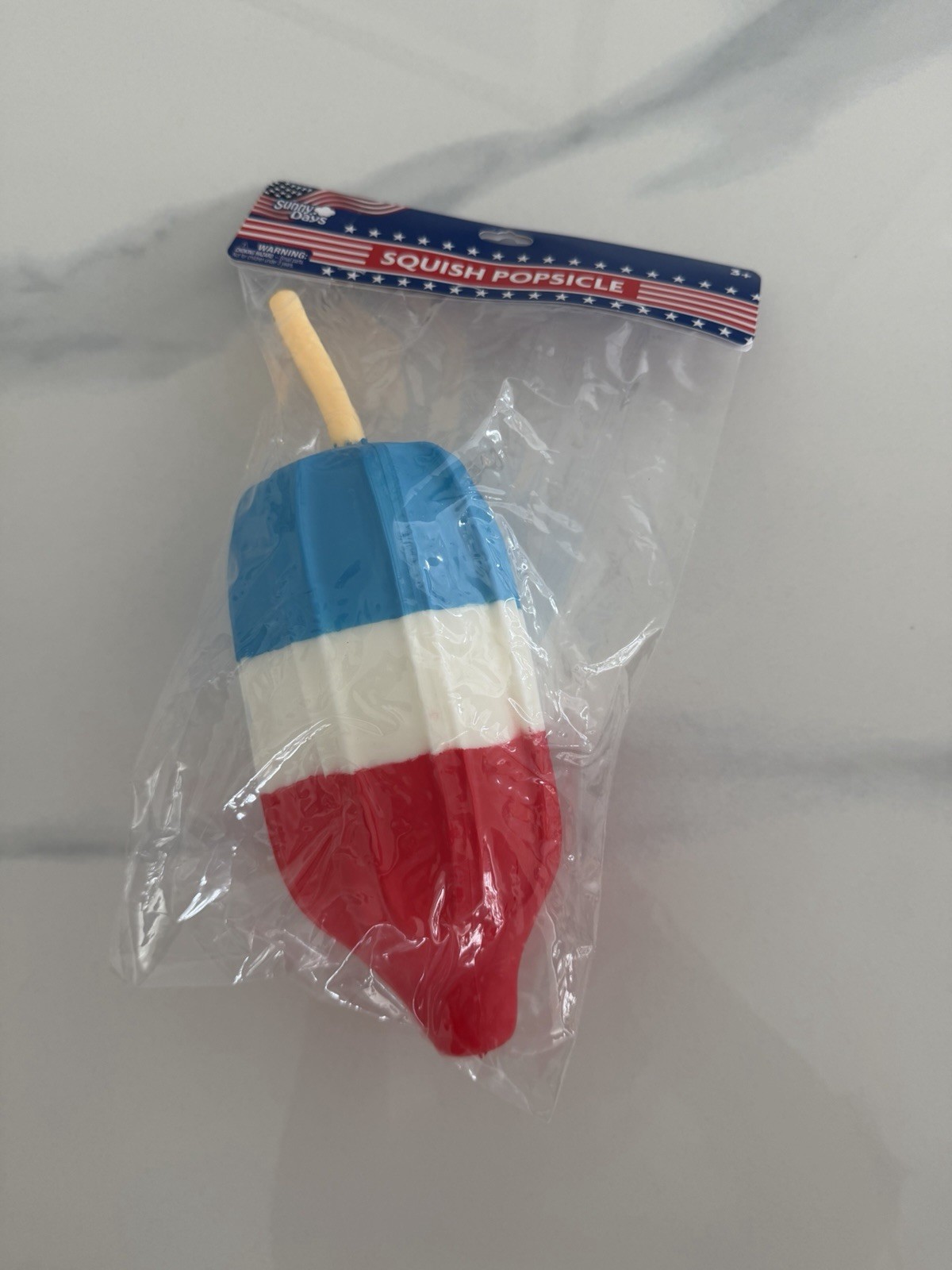 SUNNY DAYS JUMBO SQUISHY ROCKET POP! Popsicle Squishy! RED WHITE & BLUE!