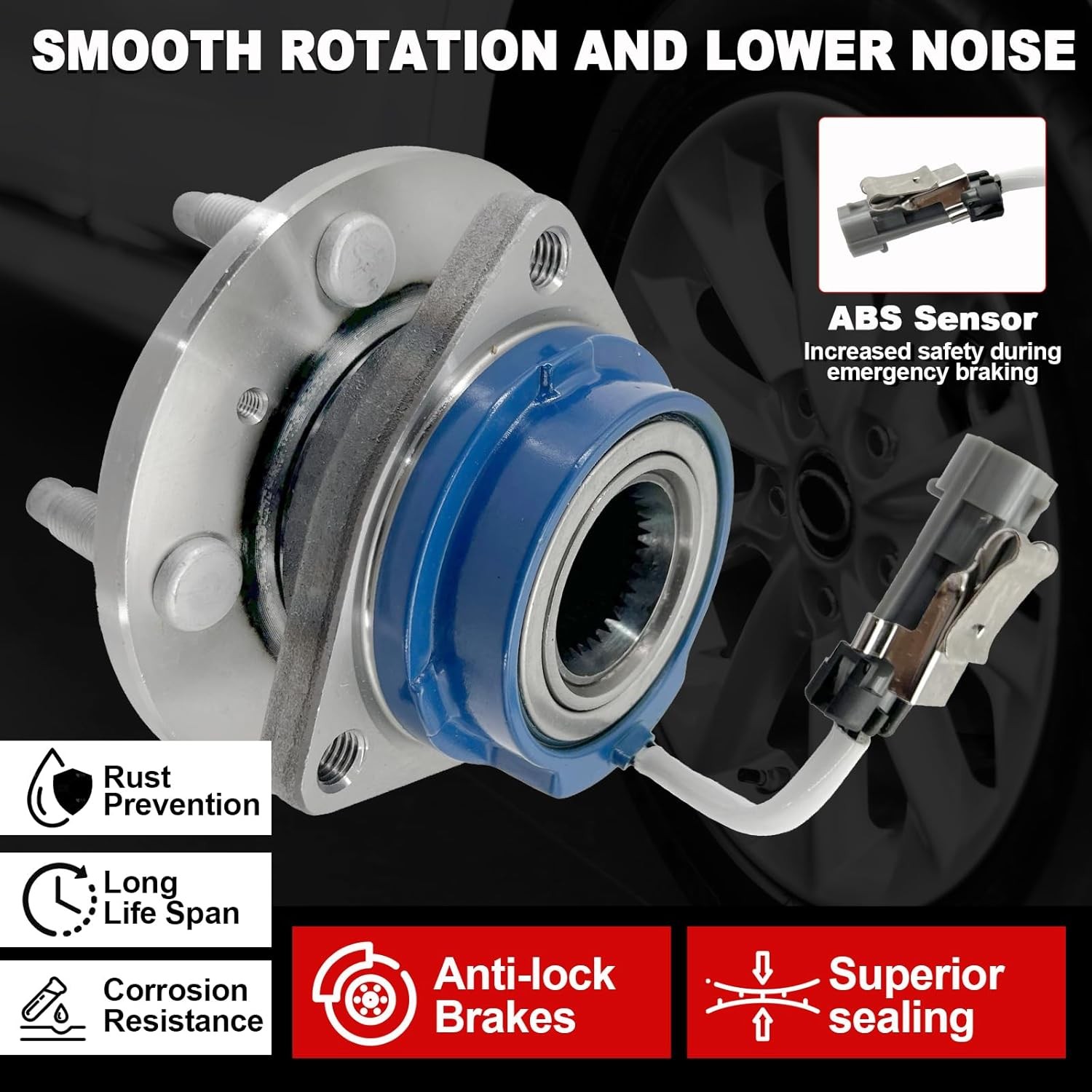 Pair 513121 Front Wheel Bearing Hub Assembly Compatible with Chevy Impala Lucern