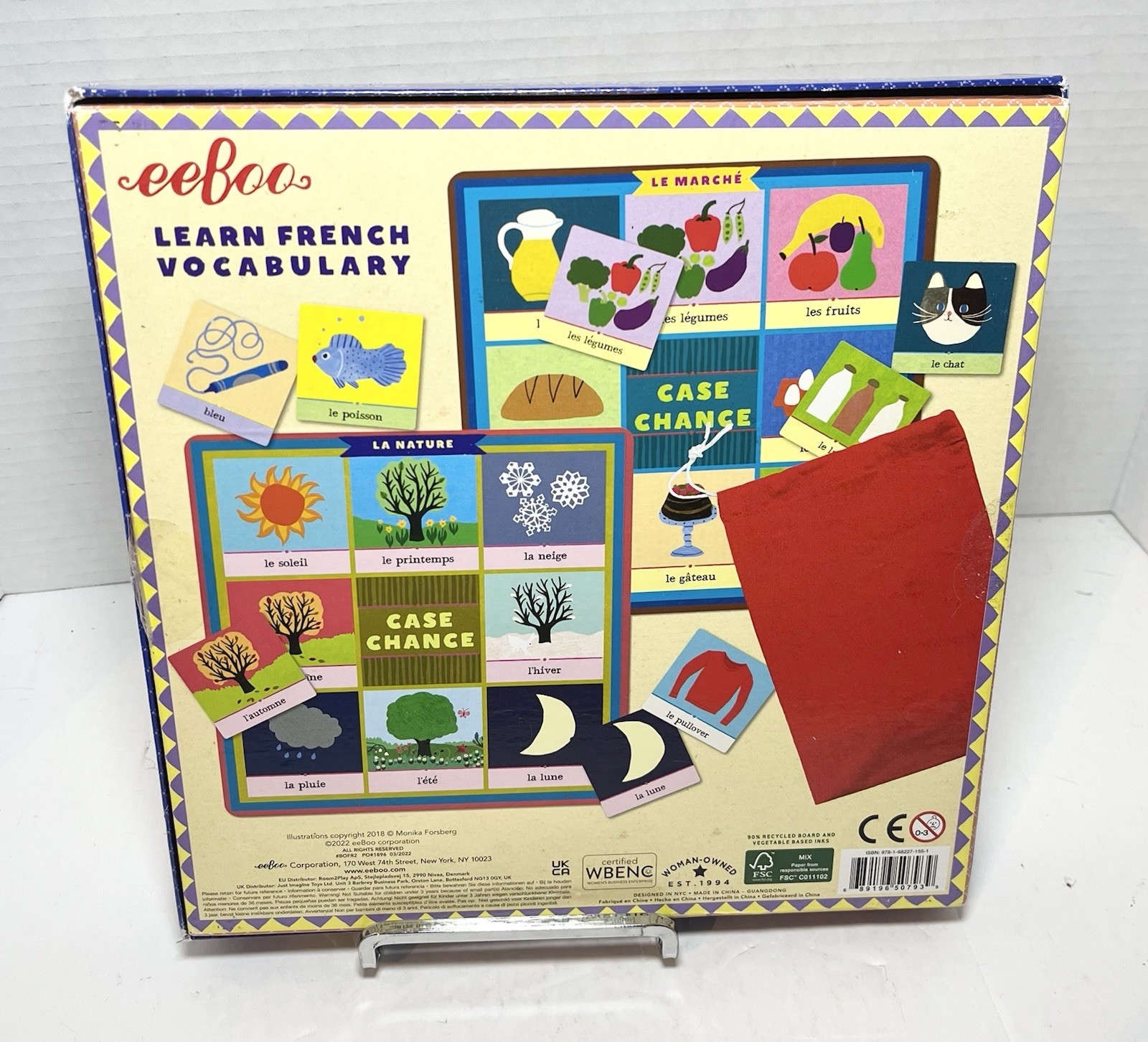 New eeBoo: Learn French Bingo Vocabulary Game, 2 to 6 Players (Open Box)