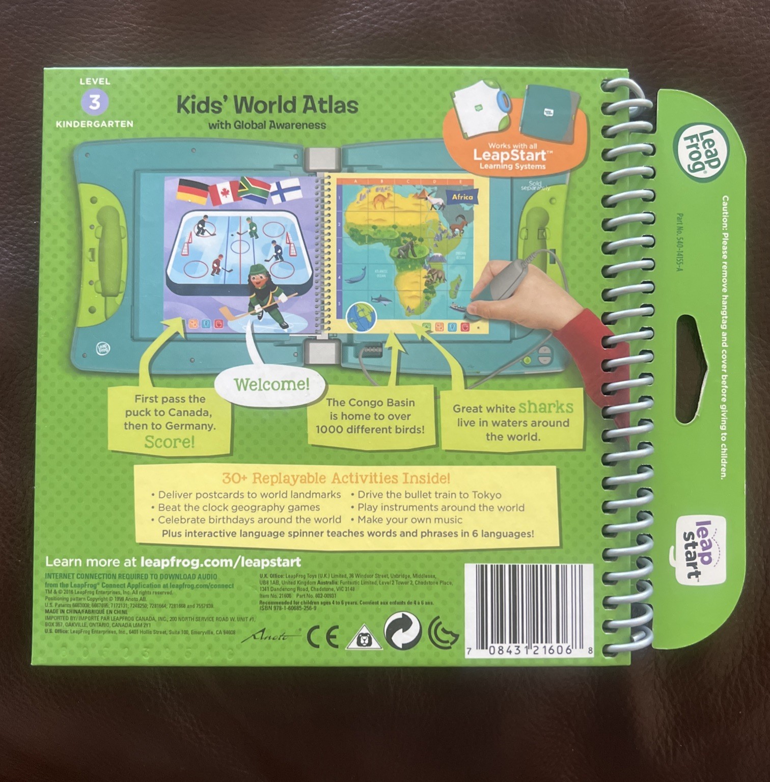 LeapStart Leap Frog Book Kids World Atlas with Global Awareness Level 3 Ages 4-6