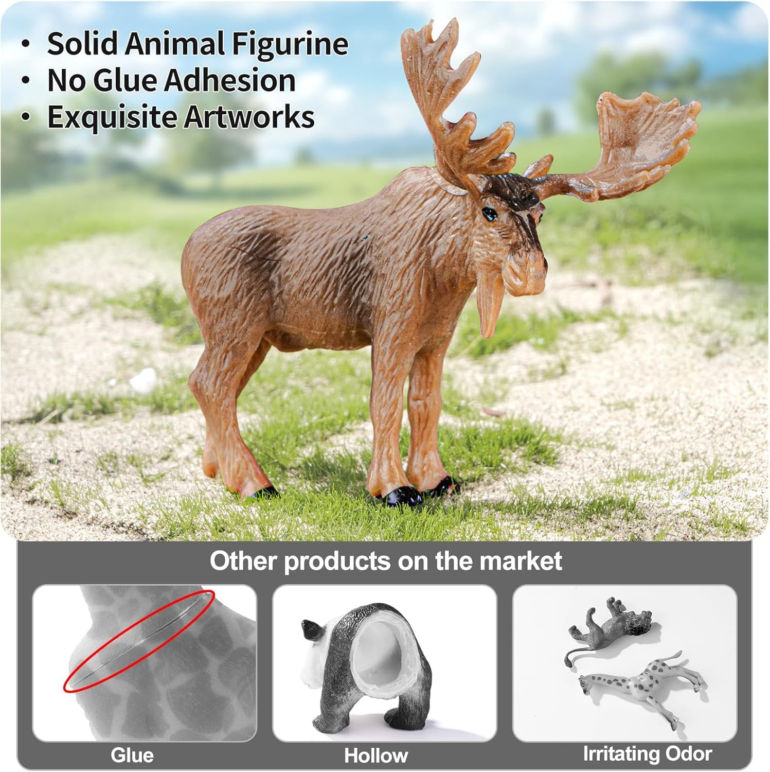 16PCS Mini North American Woodland Animals Figurines Toys, Realistic Jungle Wild