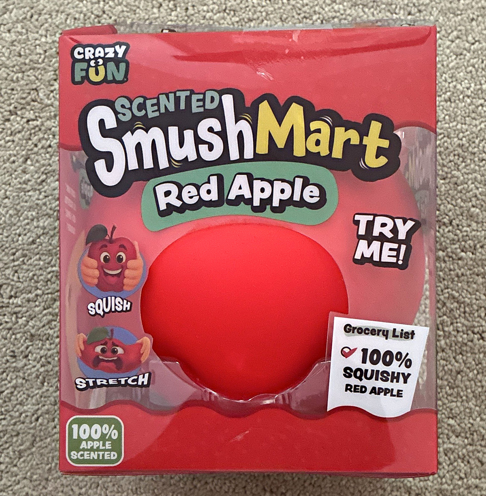 Crazy Fun SmushMart Red Apple Scented Squishy Squeeze Toy Ages 6+ Years