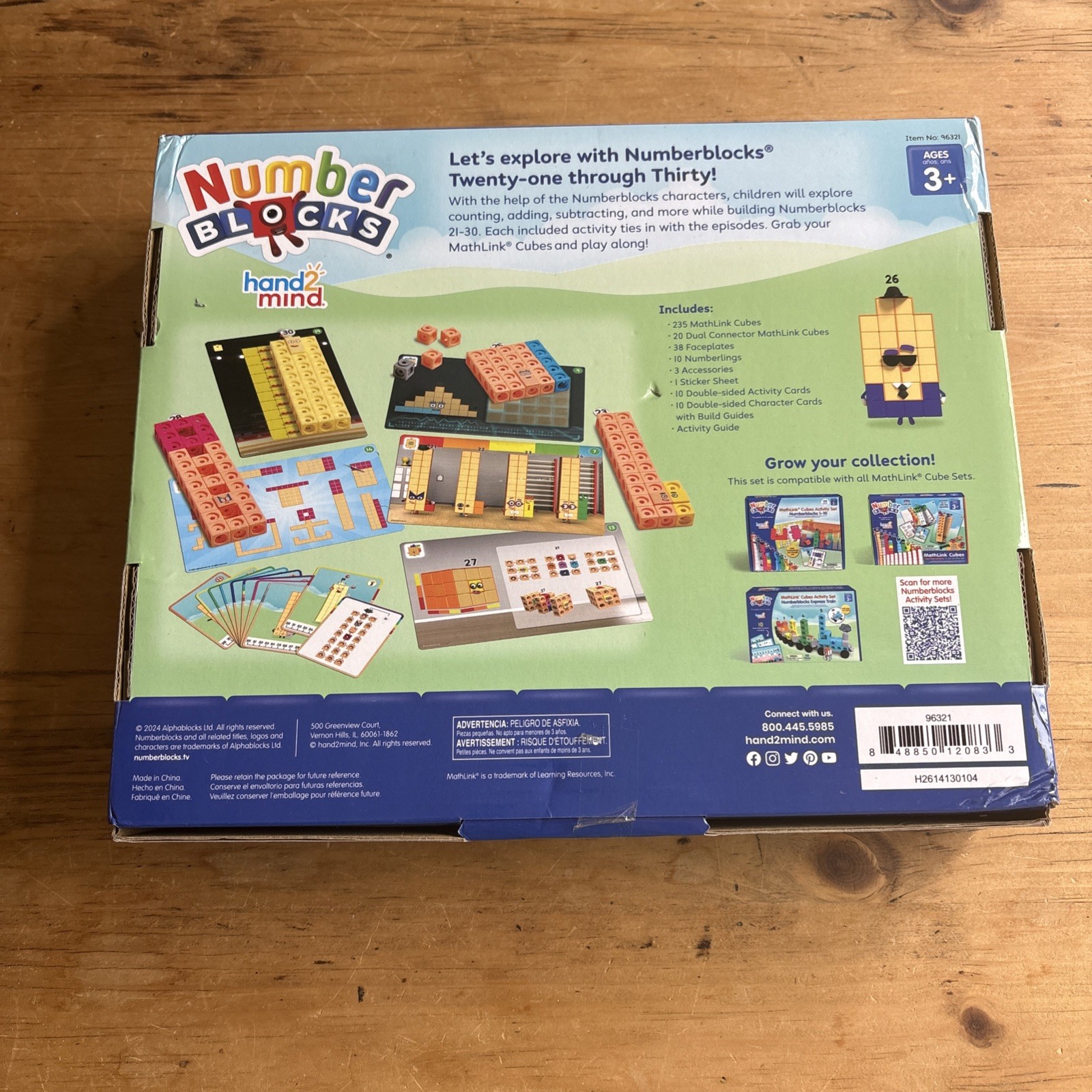 hand2mind MathLink Cubes Numberblocks 21-30 Counting Blocks Set