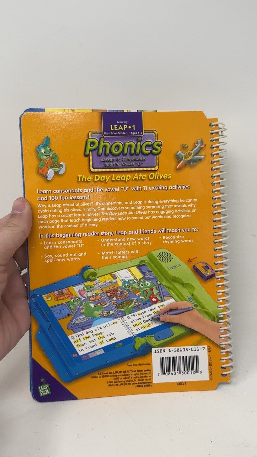LeapFrog LeapPad The Day Leap Ate Olives Reading Book + Cartridge Ages 4-7