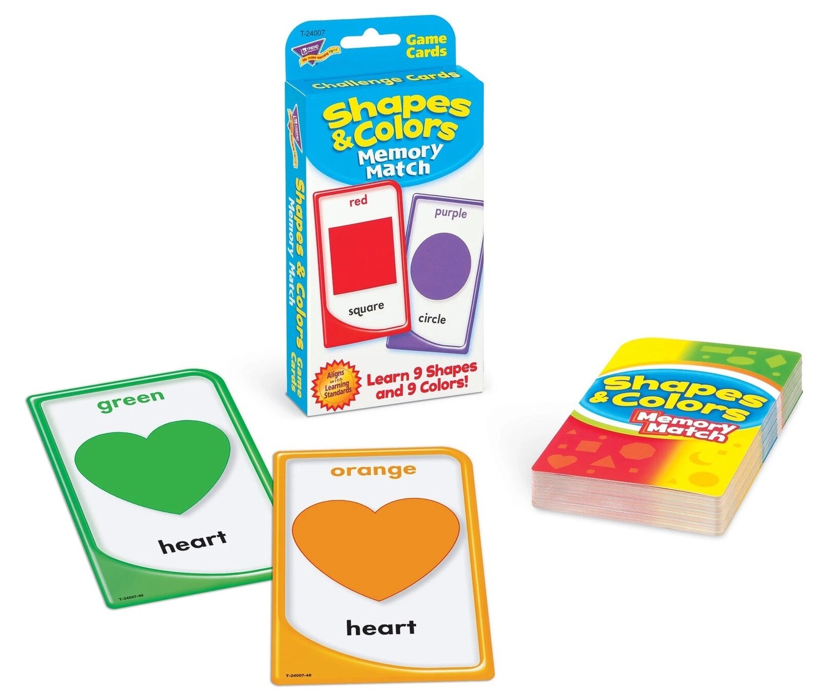 Shapes Colors Memory Match Pairs Game Flash Cards & Reward Stickers Toddlers Set
